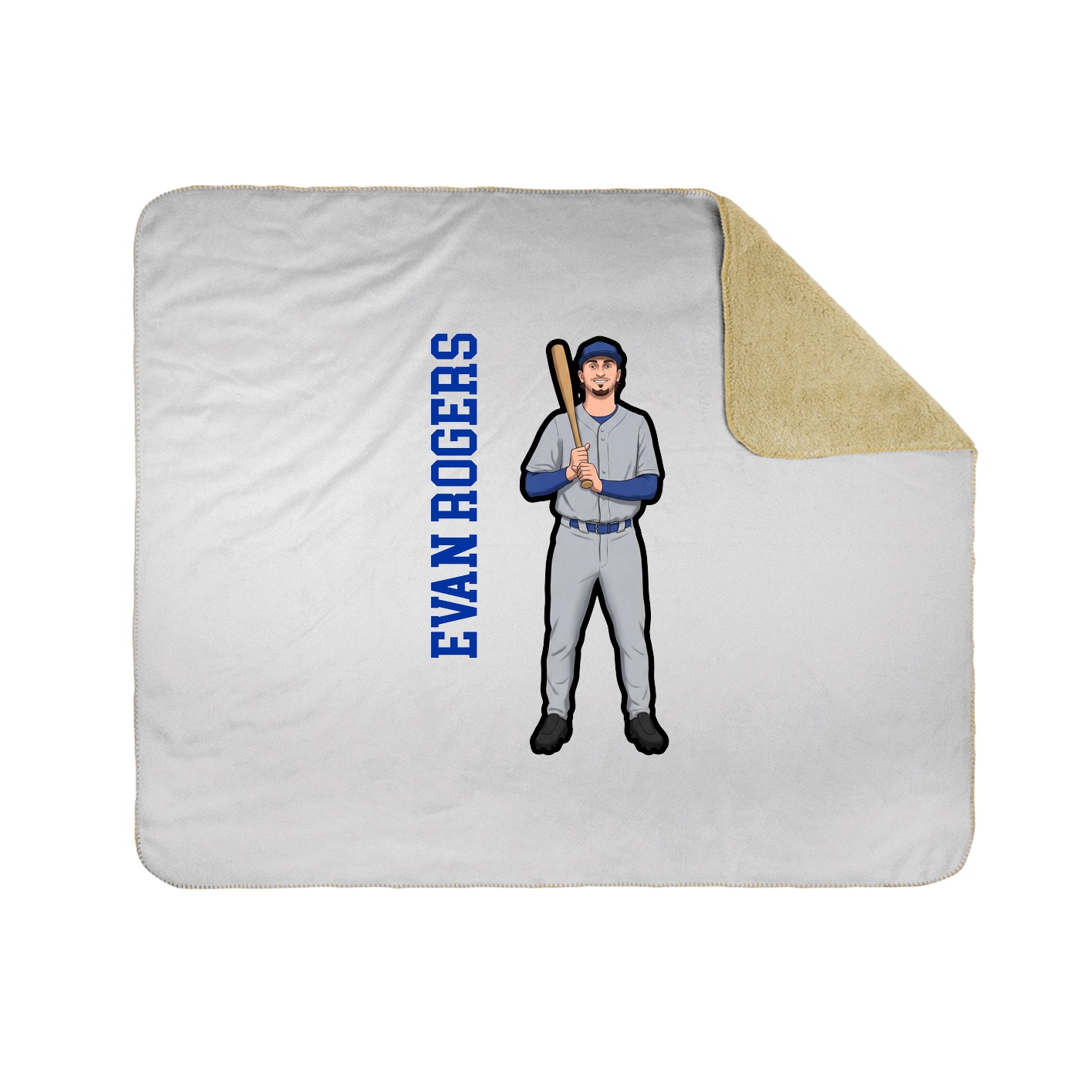 Throw Blanket — Name Vertical in White