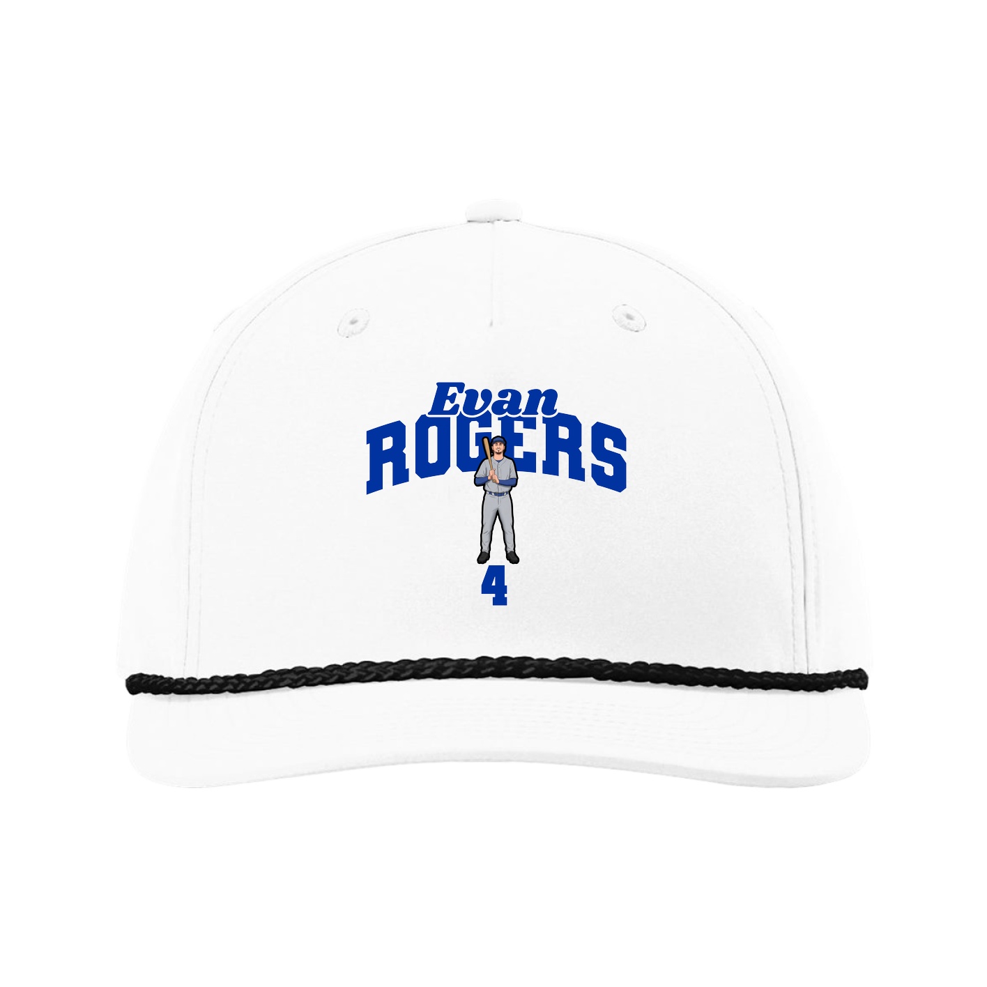 Five-Panel Classic Rope Cap — Signature Arch in White