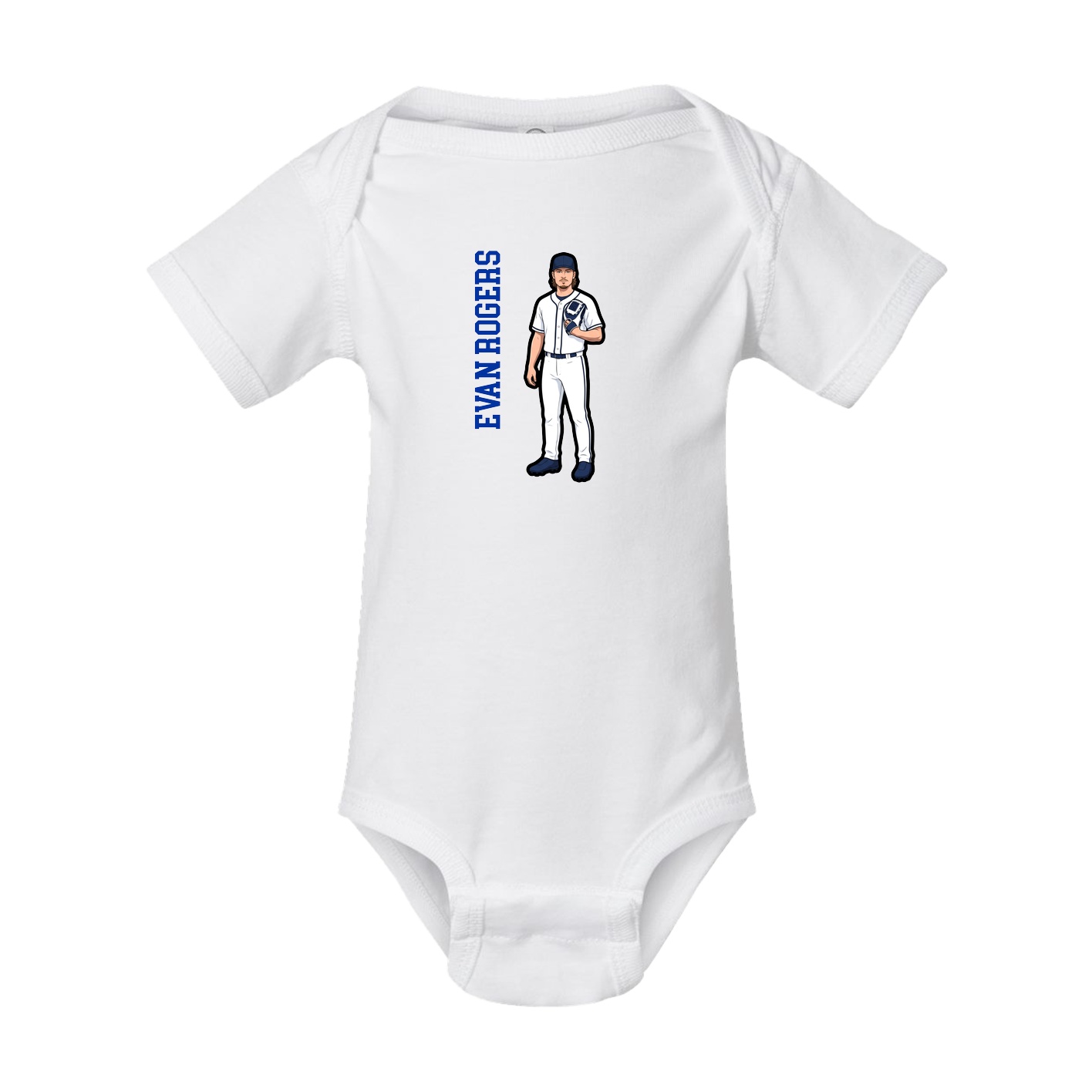Baby Onesie — Name Vertical in White