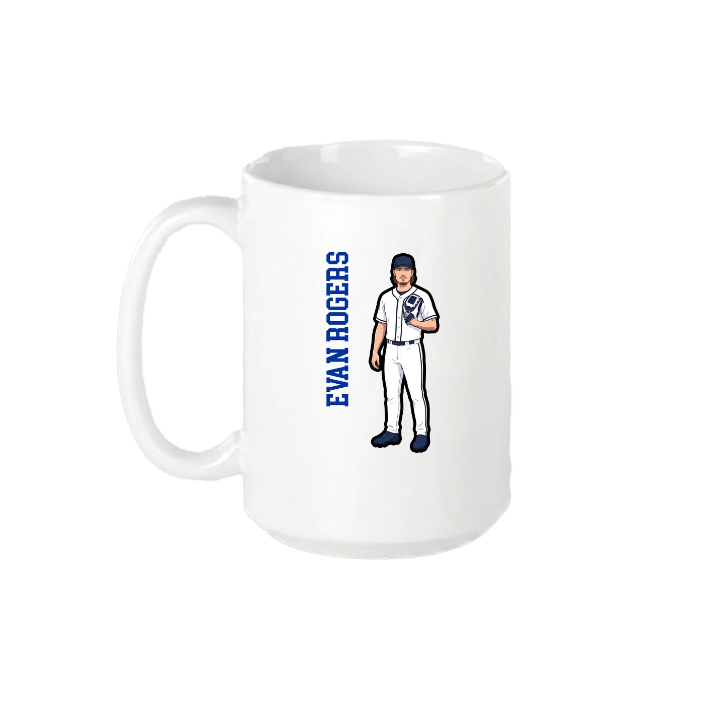 15oz Coffee Mug — Name Vertical in White
