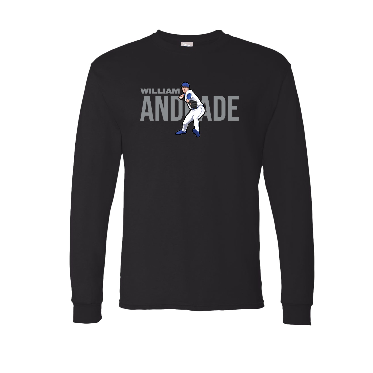 Long Sleeve Tee — Player Name in Black