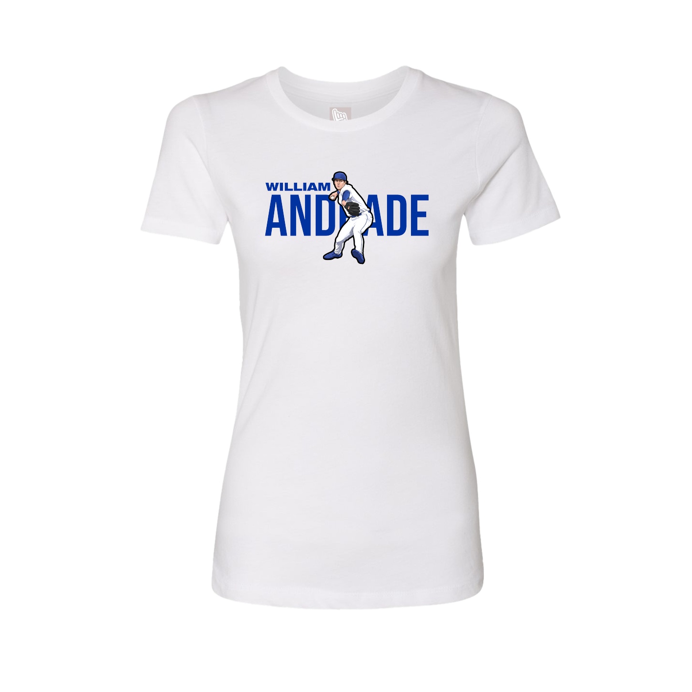 Fitted Women's Tee — Player Name in White