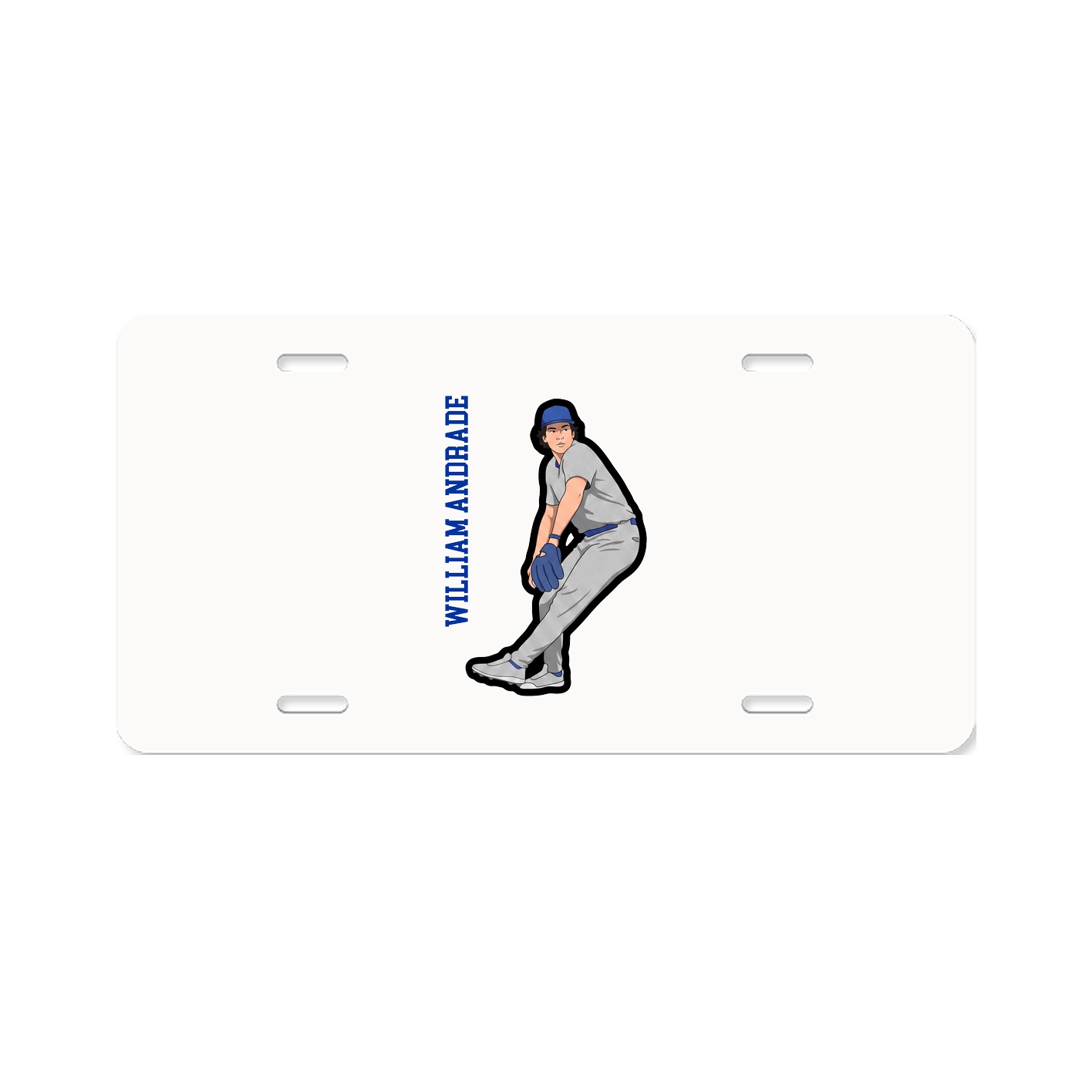 License Plate — Name Vertical in Classic