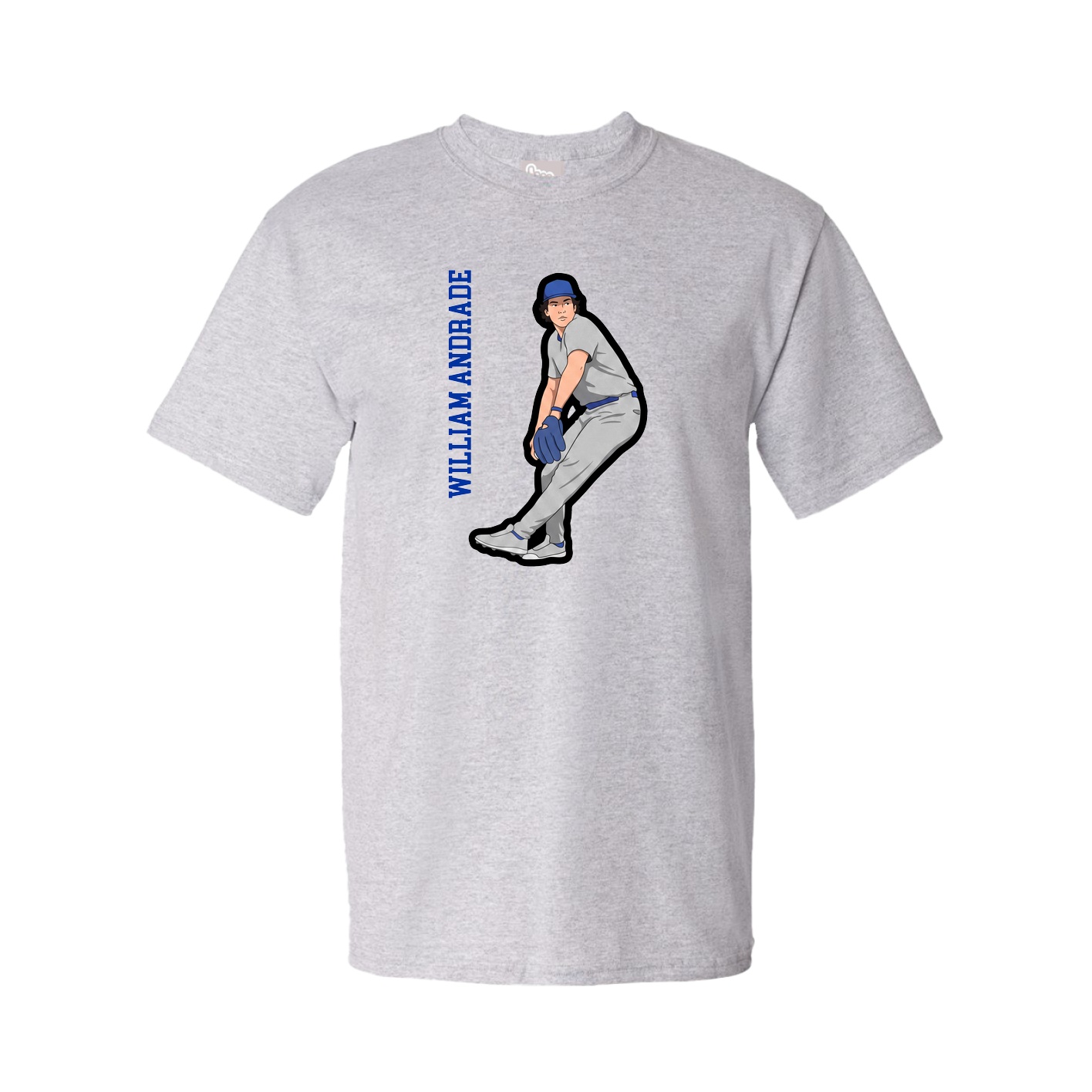 Tee — Name Vertical in Grey