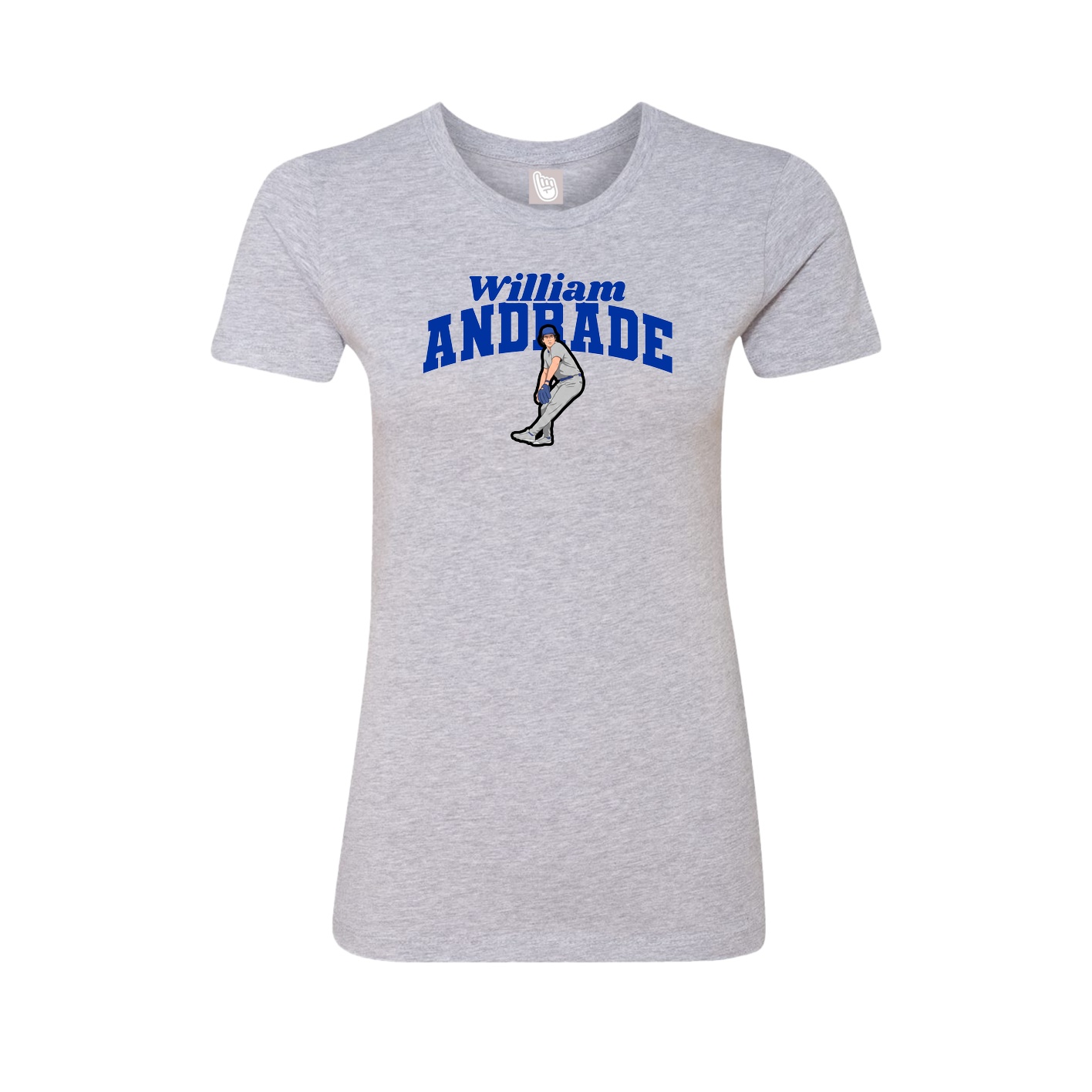Fitted Women's Tee — Signature Arch in Grey