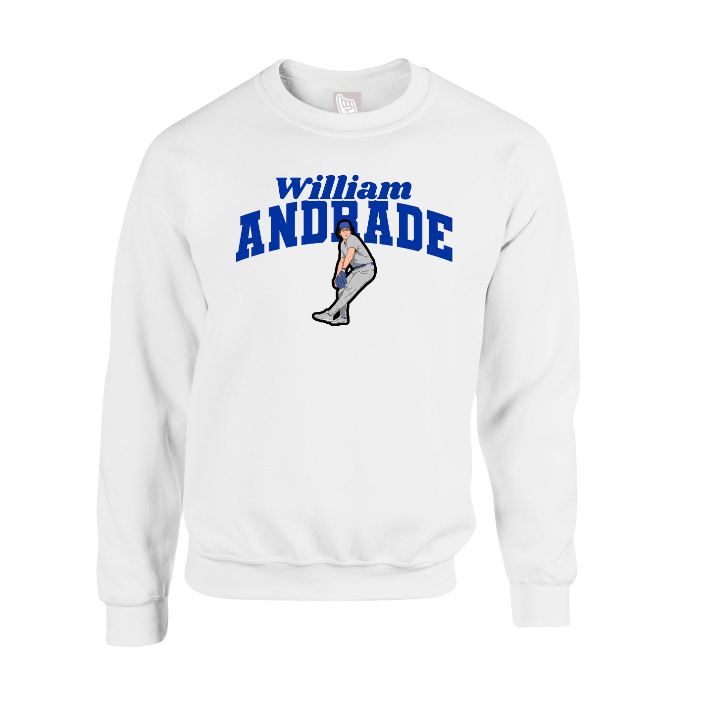 Fleece Crew — Signature Arch in White