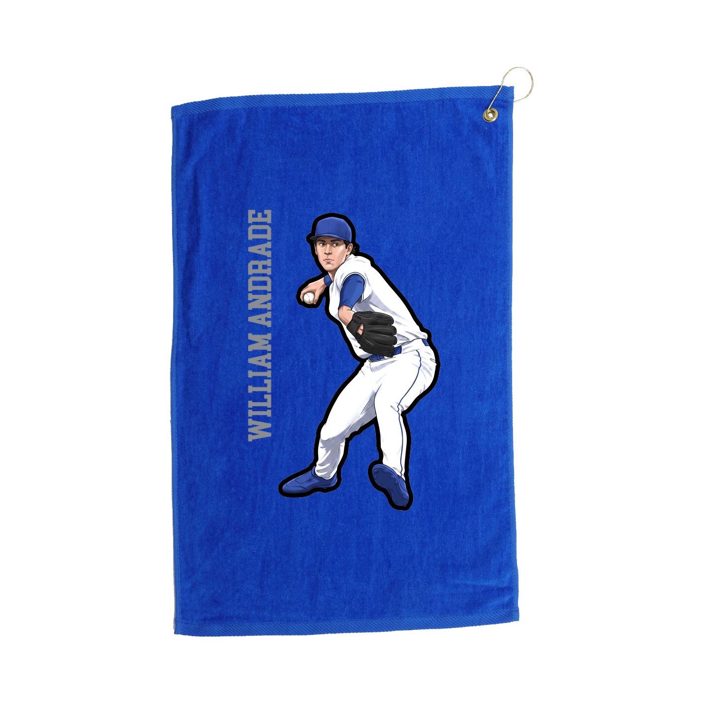 Golf Towel — Name Vertical in Royal