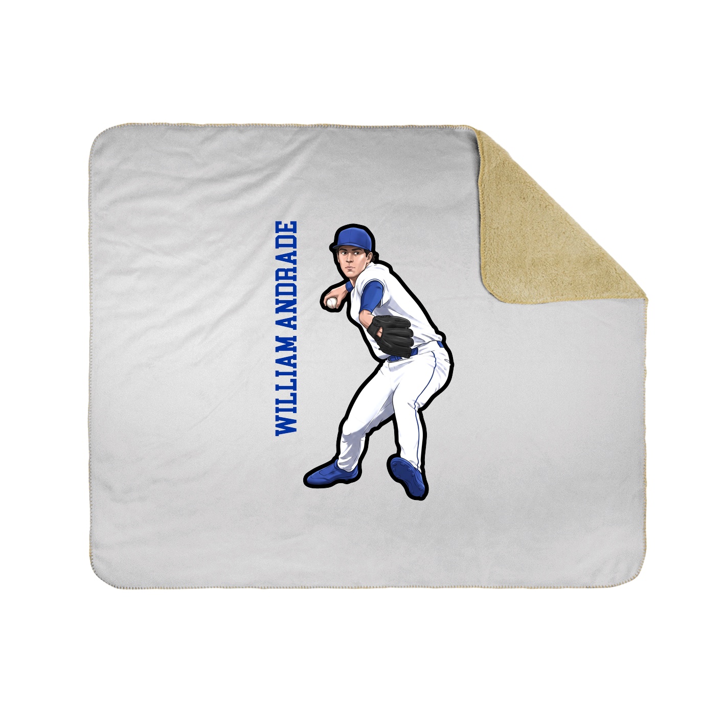 Throw Blanket — Name Vertical in White