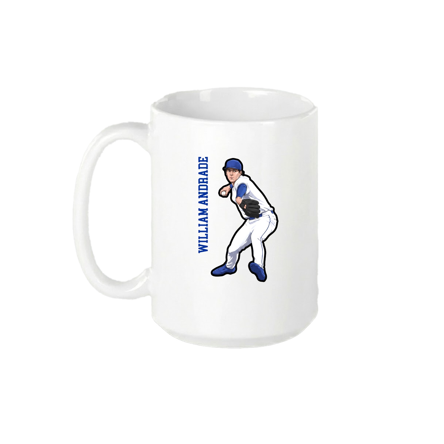 15oz Coffee Mug — Name Vertical in White