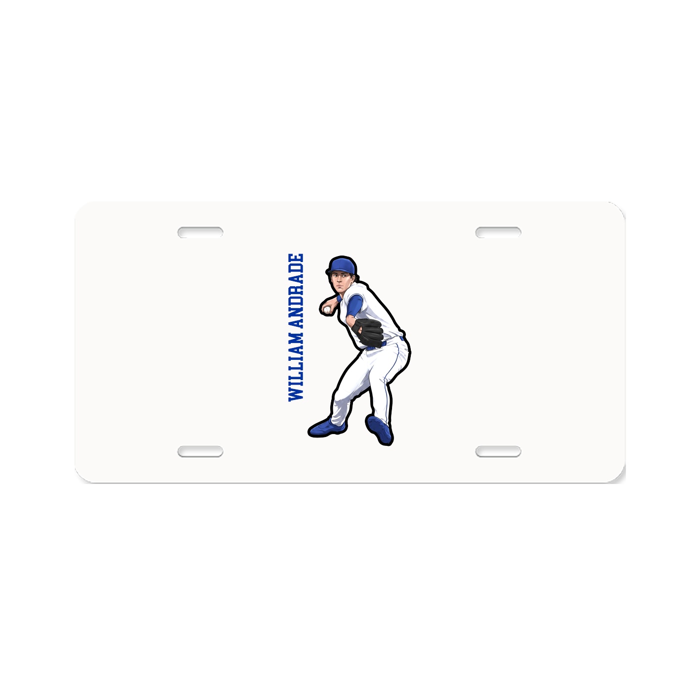 License Plate — Name Vertical in Classic
