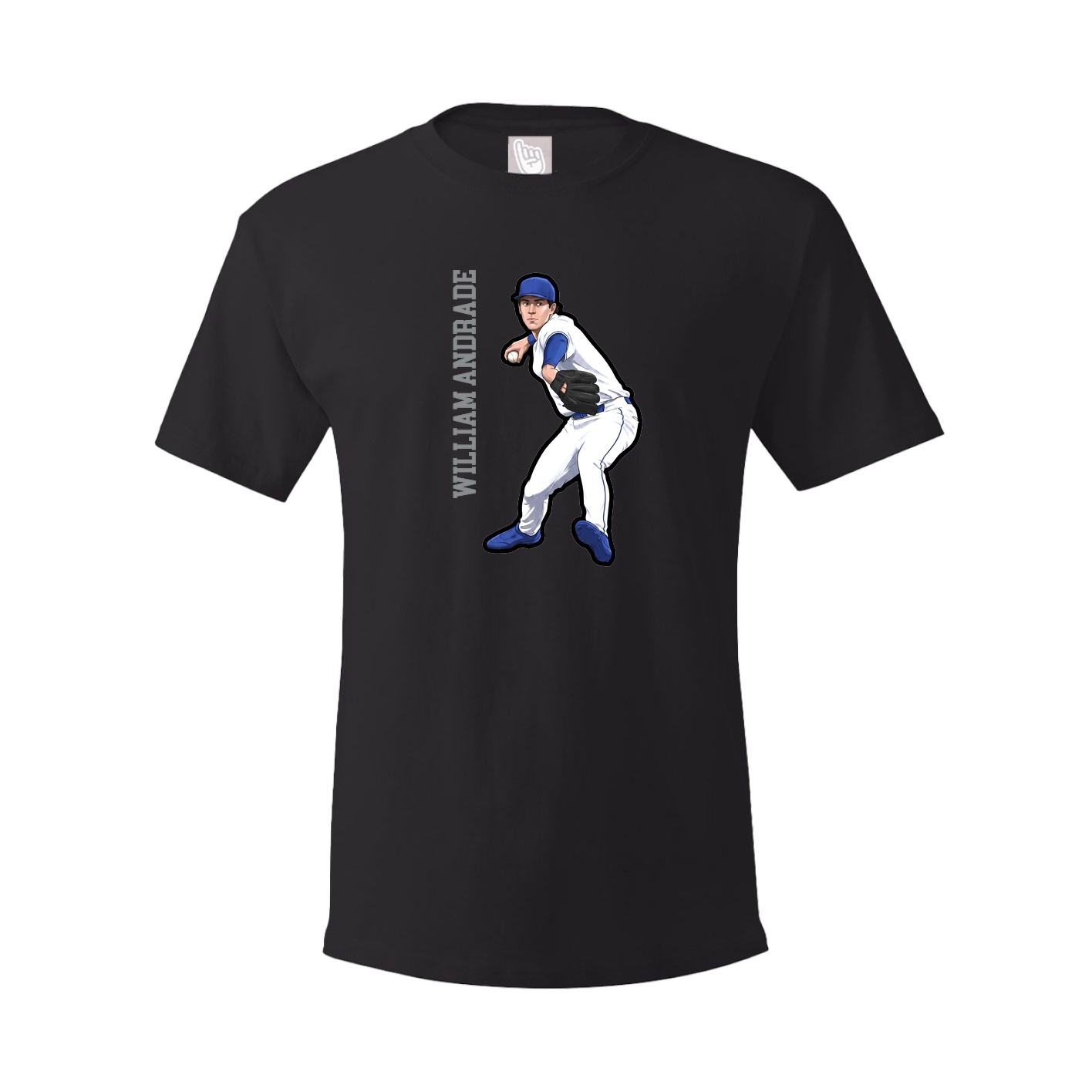 Youth Tee — Name Vertical in Black