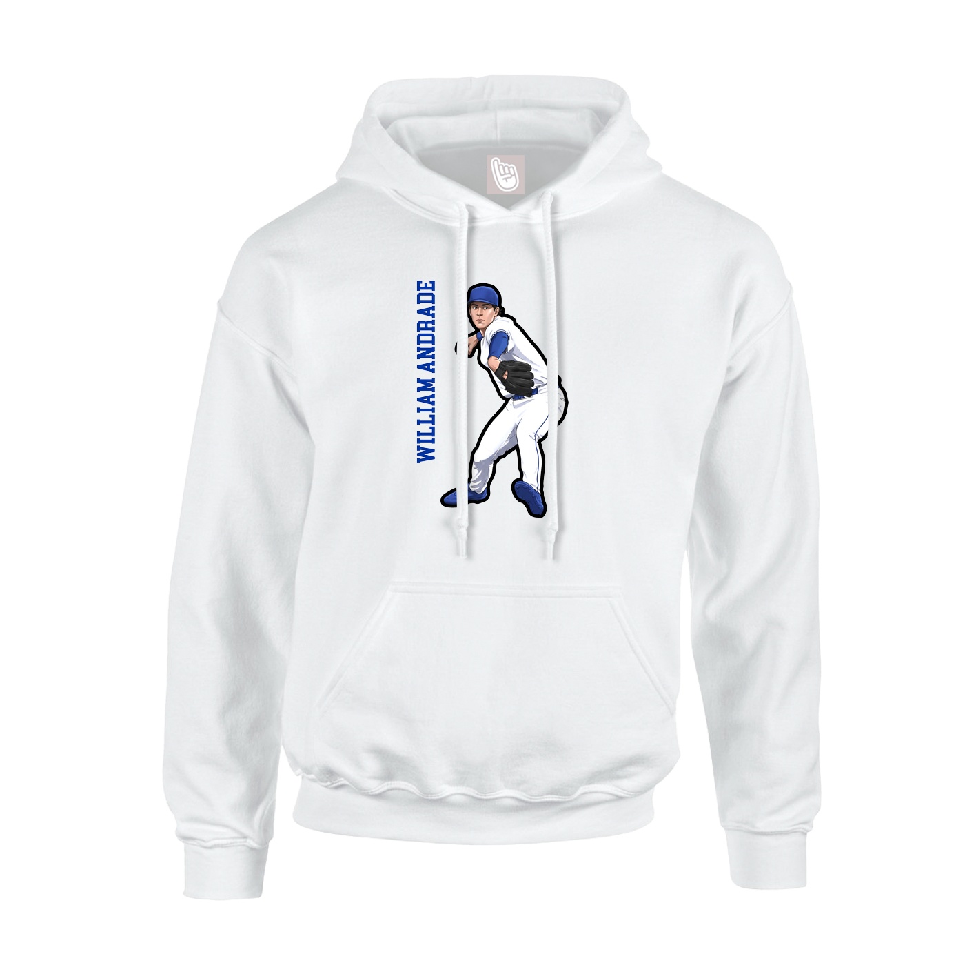 Youth Hoodie — Name Vertical in White