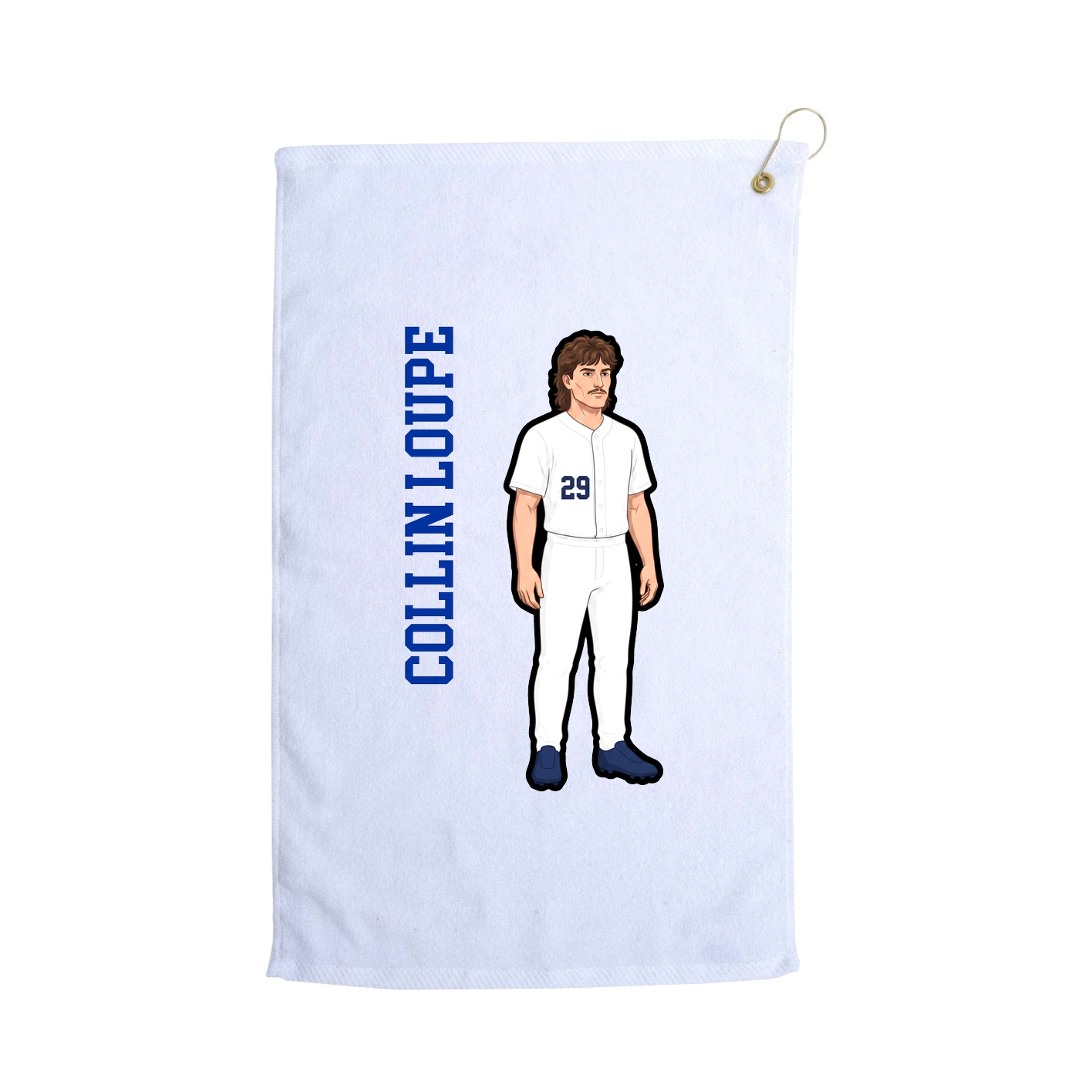 Golf Towel — Name Vertical in White
