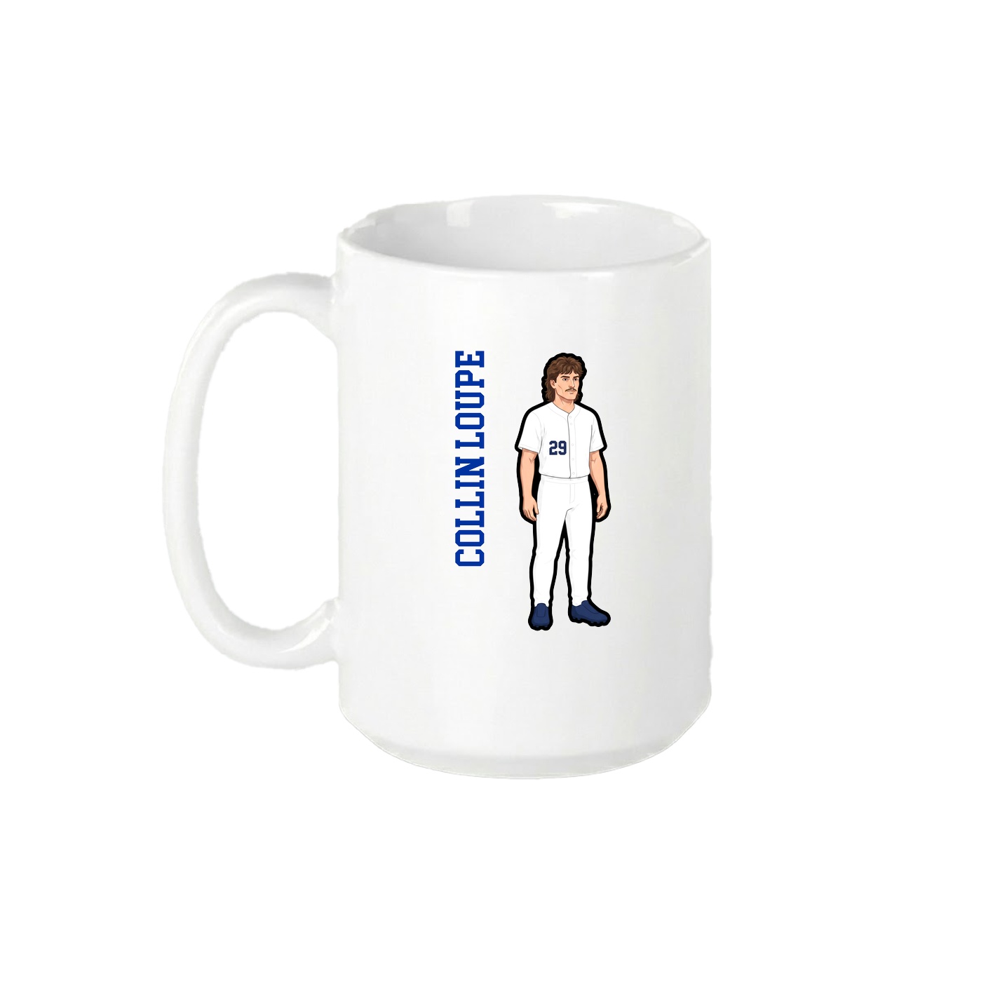 15oz Coffee Mug — Name Vertical in White