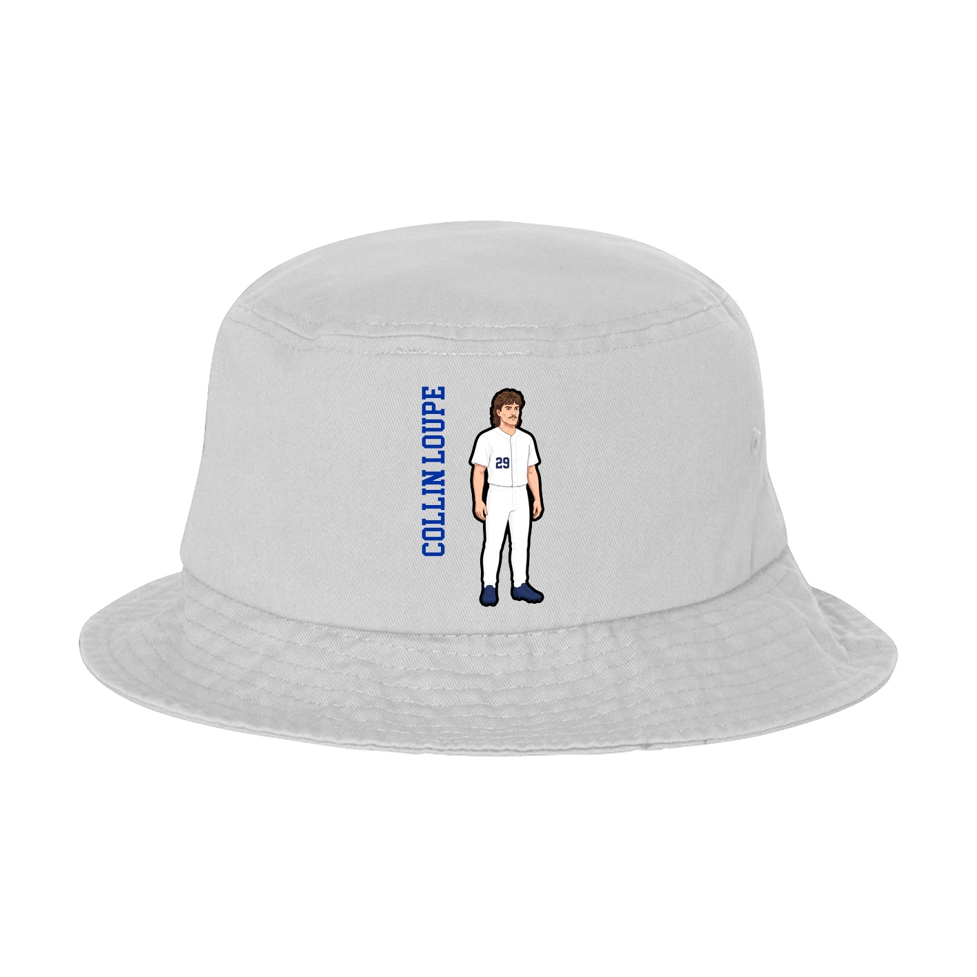 Bucket Cap — Name Vertical in White