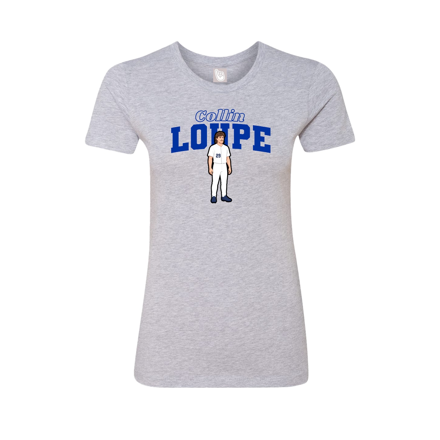 Fitted Women's Tee — Name Arch in Grey