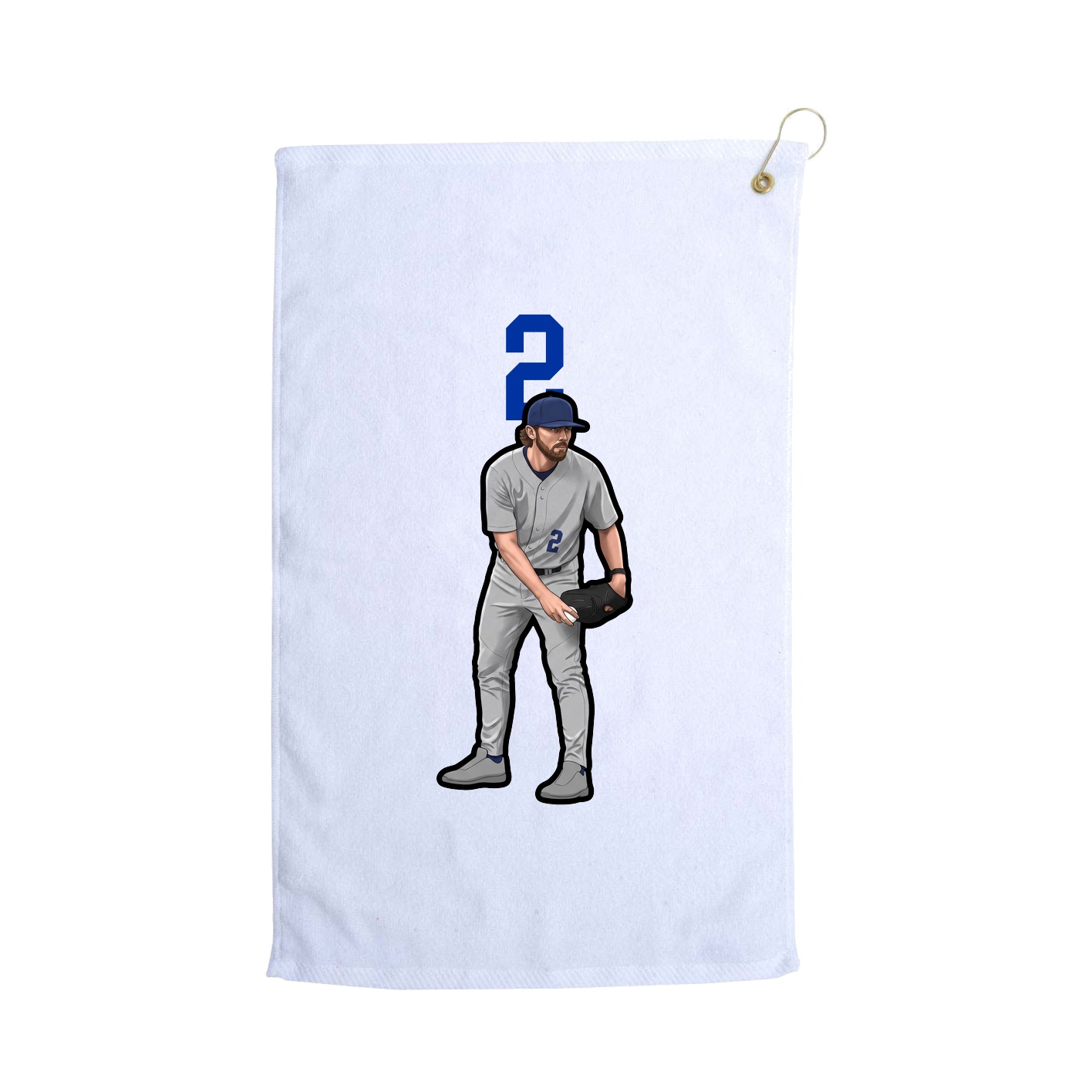 Golf Towel — Number Top in White