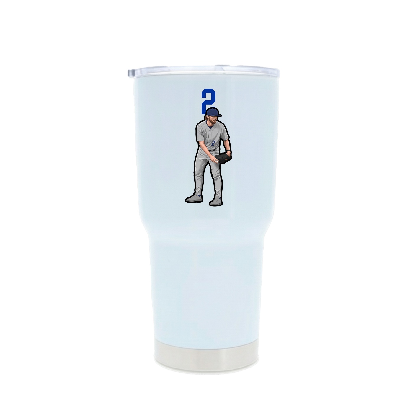 30oz Stainless Steel Tumbler — Number Top in White