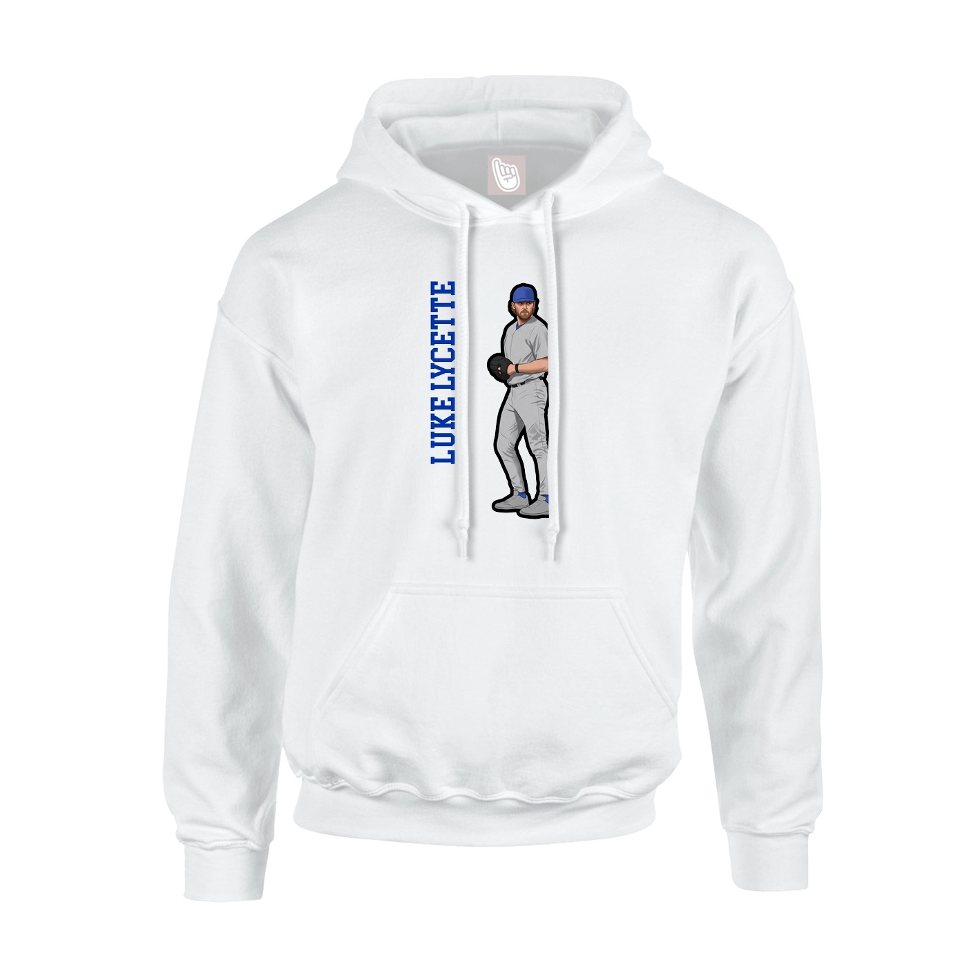 Youth Hoodie — Name Vertical in White