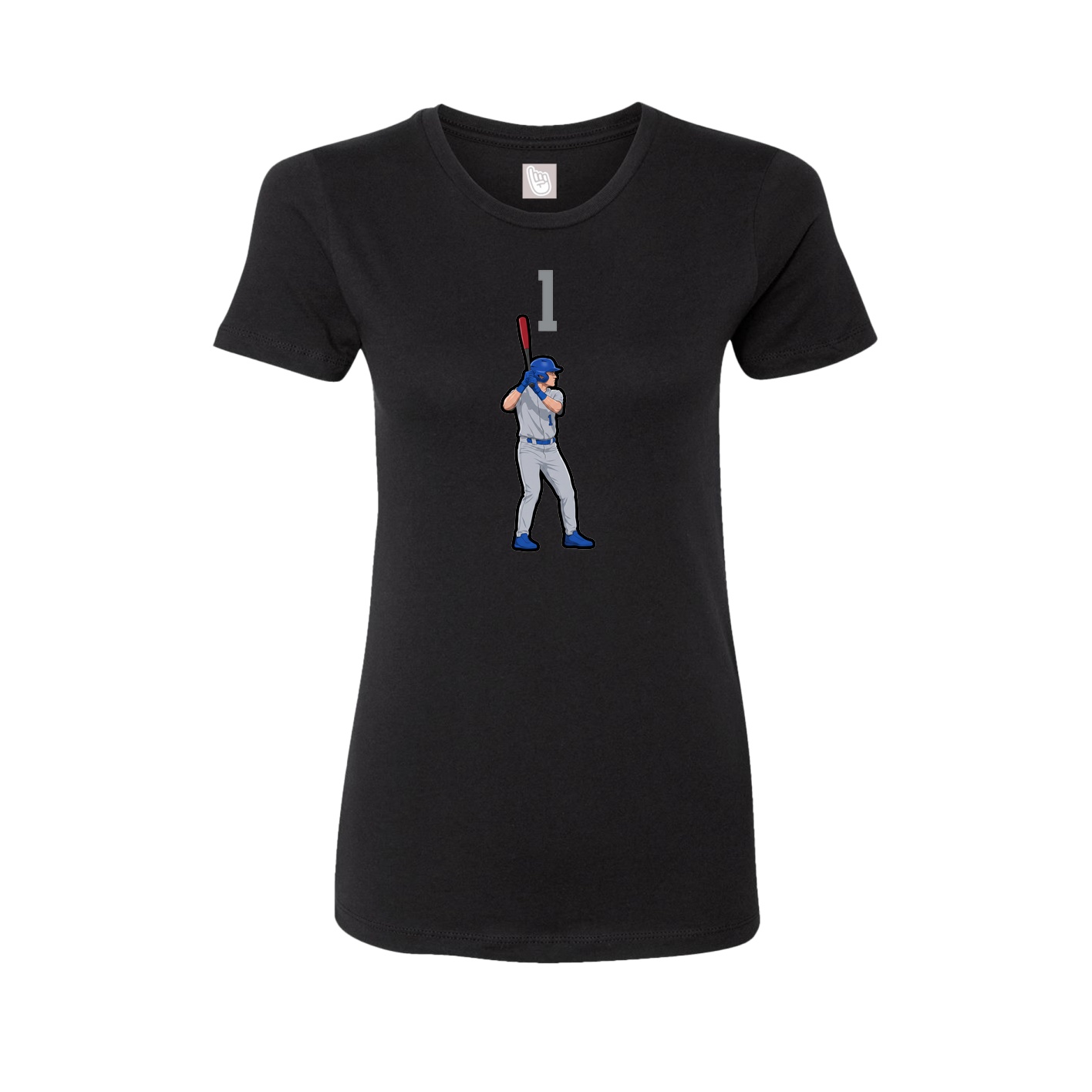 Fitted Women's Tee — Number Top in Black