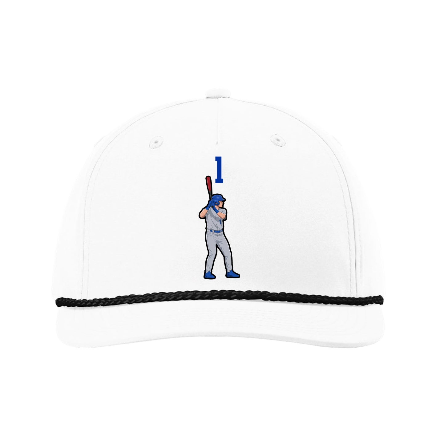 Five-Panel Classic Rope Cap — Number Top in White