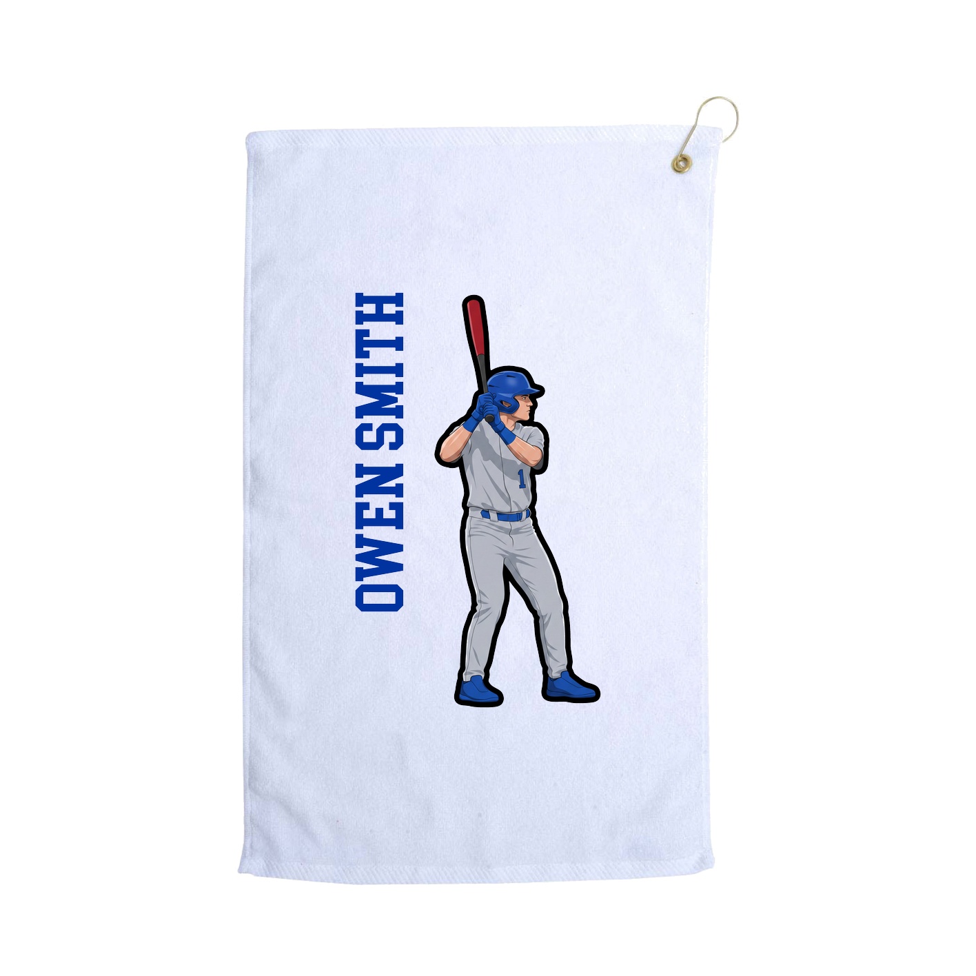 Golf Towel — Name Vertical in White