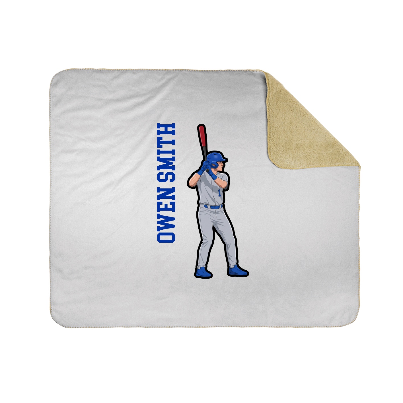 Throw Blanket — Name Vertical in White