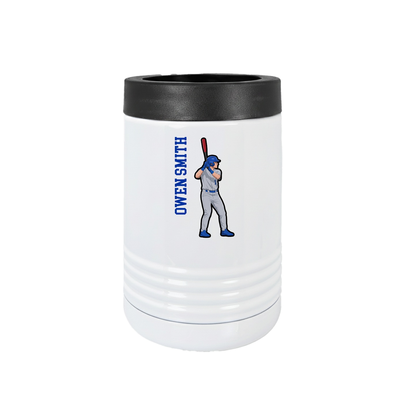 Beverage Holder — Name Vertical in White