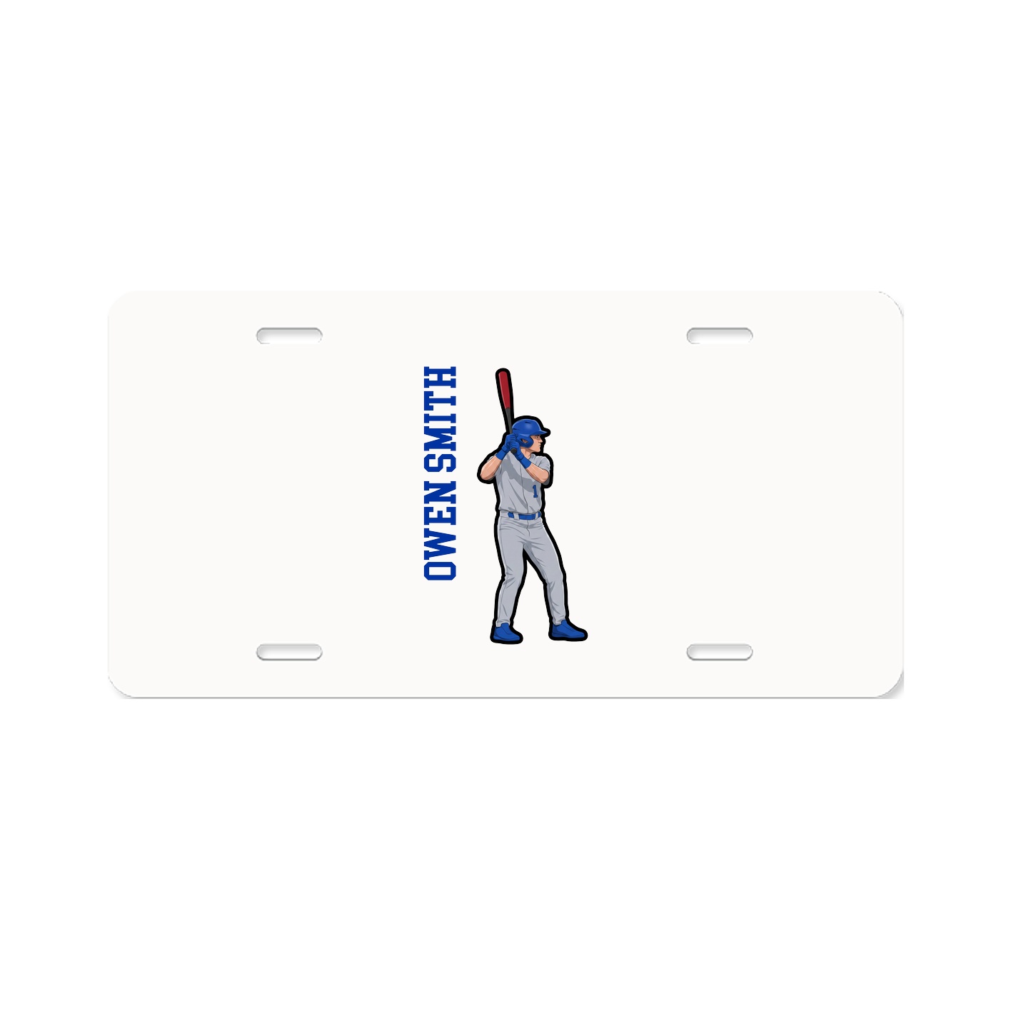 License Plate — Name Vertical in Classic