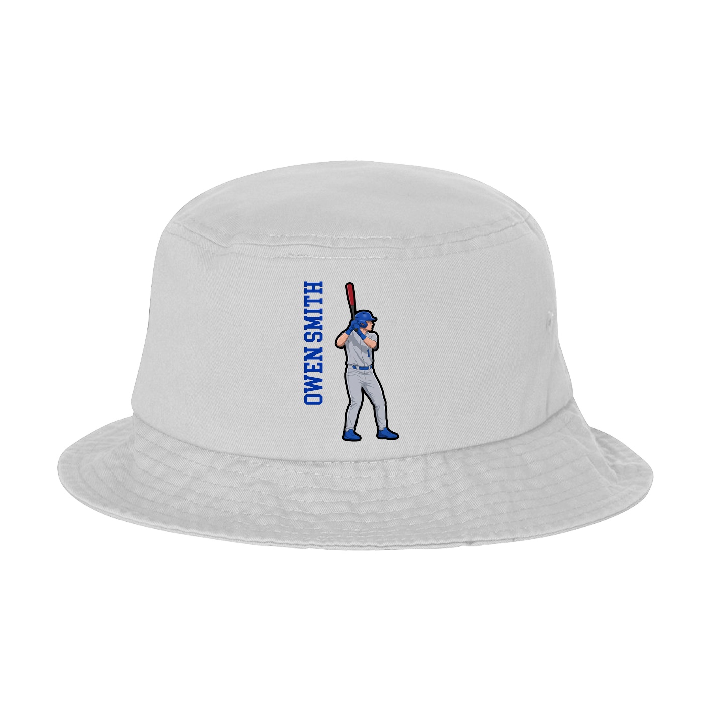 Bucket Cap — Name Vertical in White