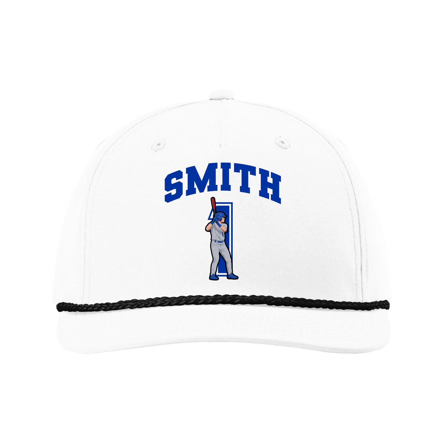 Five-Panel Classic Rope Cap — Number in White