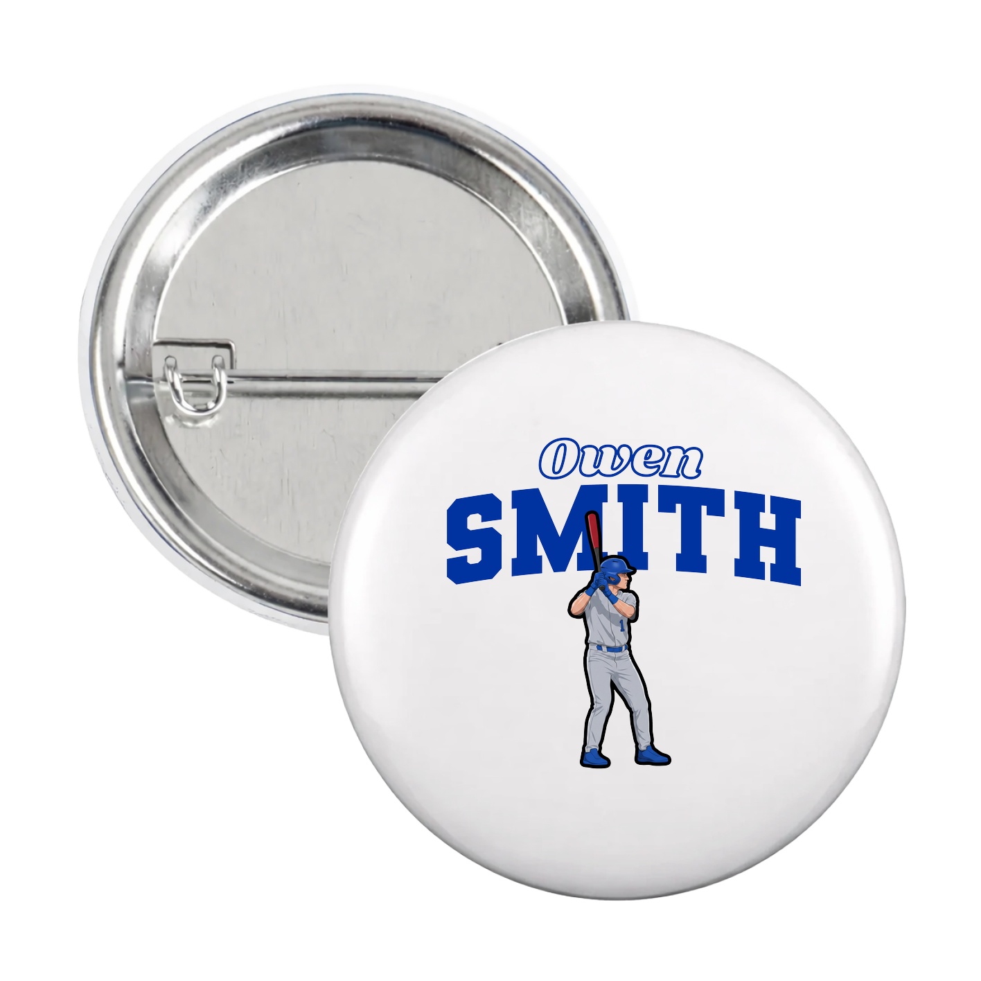 Game Day Button — Name Arch in White
