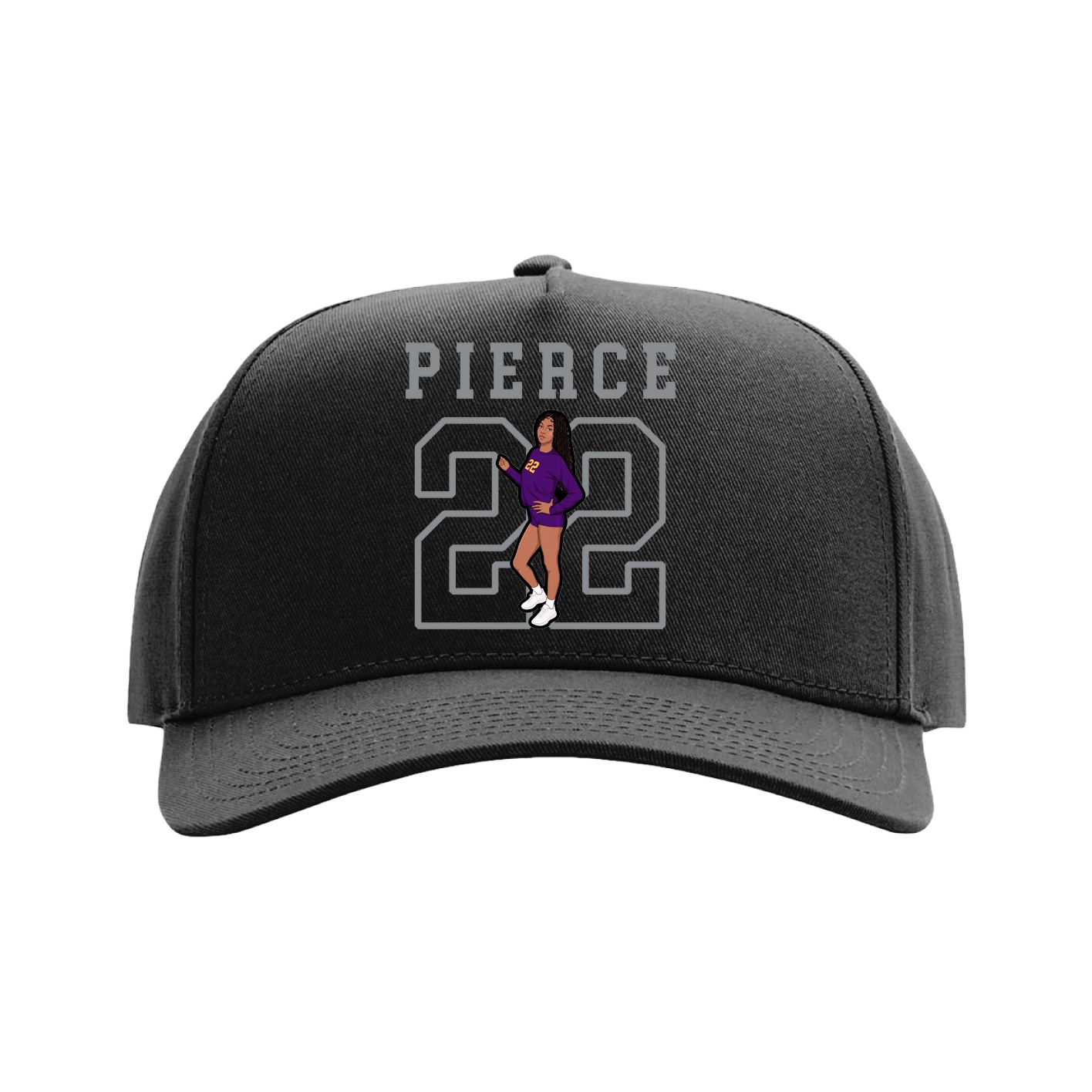 Full Fabric Five-Panel Champ Cap — Shirsey in Black
