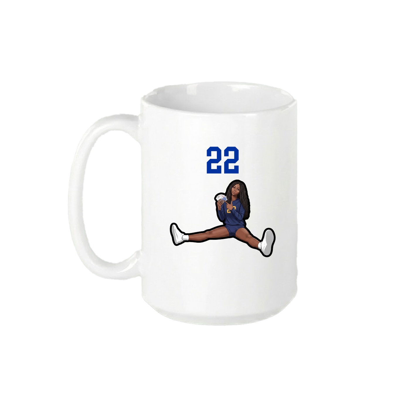 15oz Coffee Mug — Number Top in White