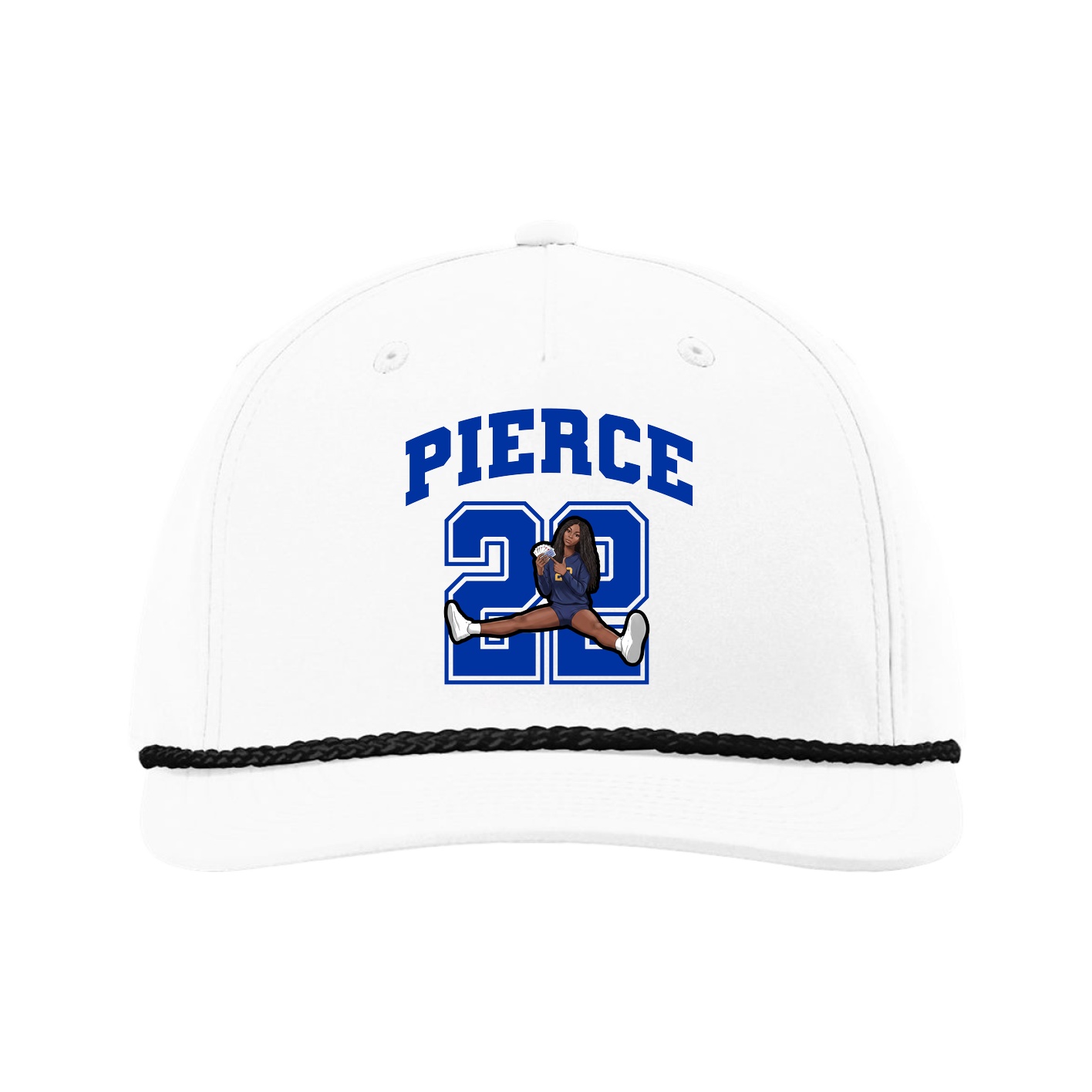 Five-Panel Classic Rope Cap — Number in White