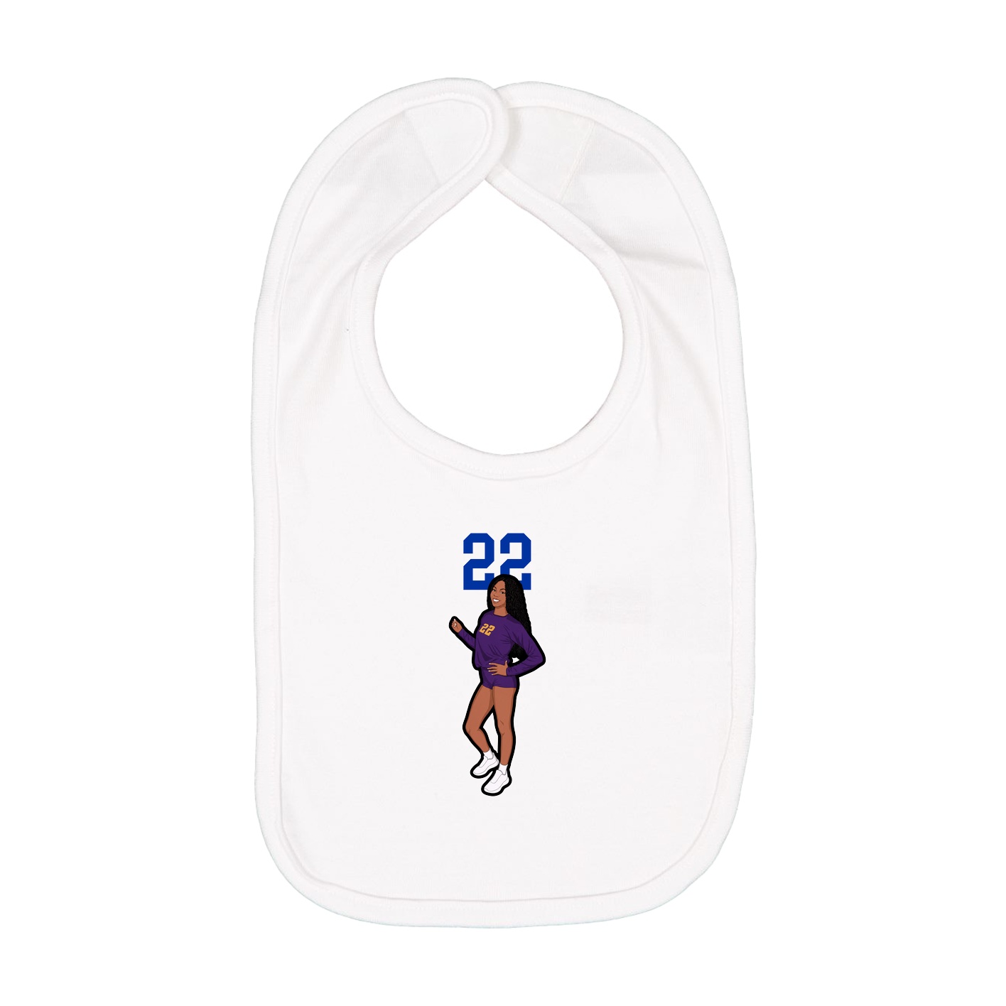 Infant Bib — Number Top in White
