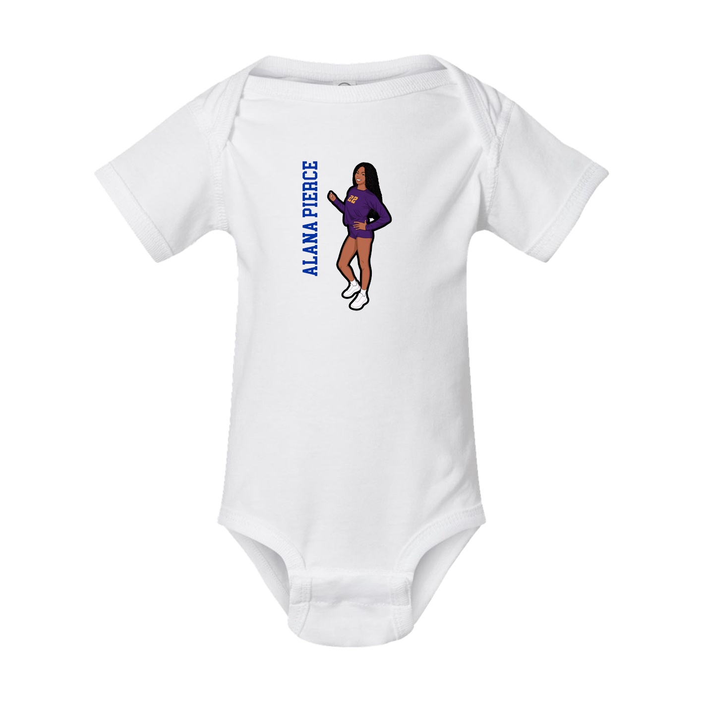 Baby Onesie — Name Vertical in White