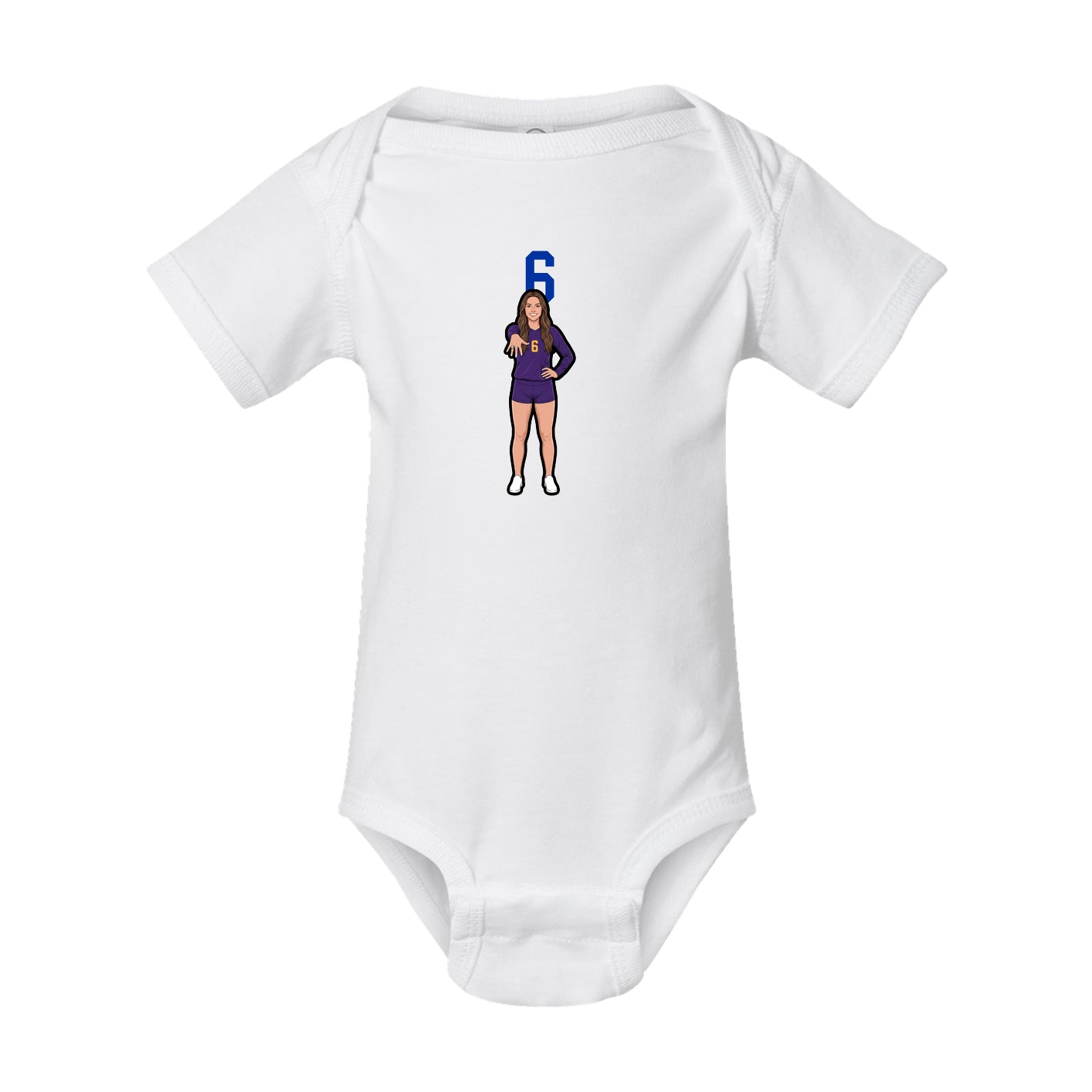 Baby Onesie — Number Top in White
