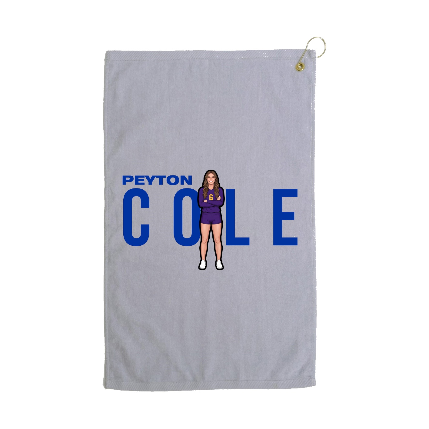 Golf Towel — Player Name in Grey