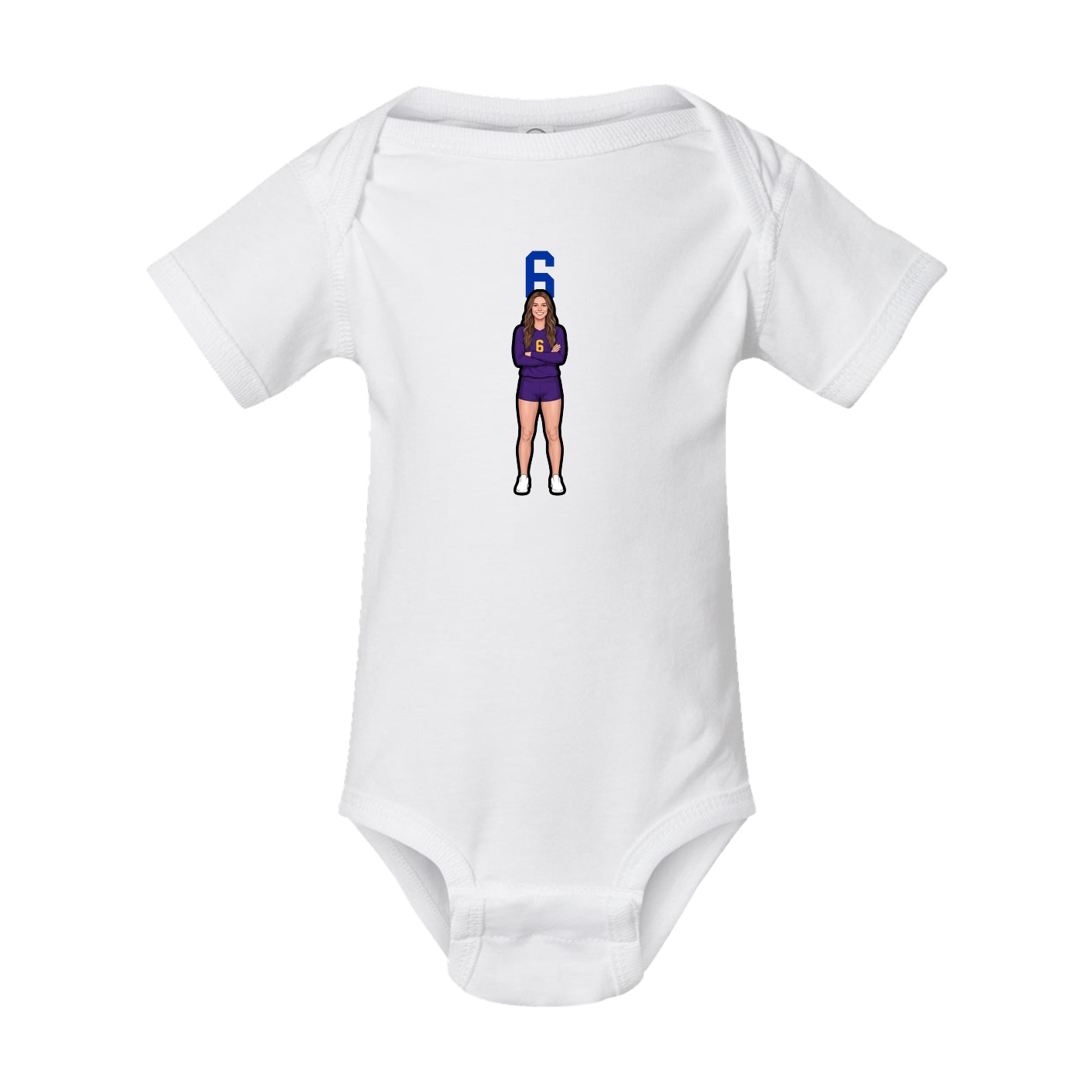 Baby Onesie — Number Top in White