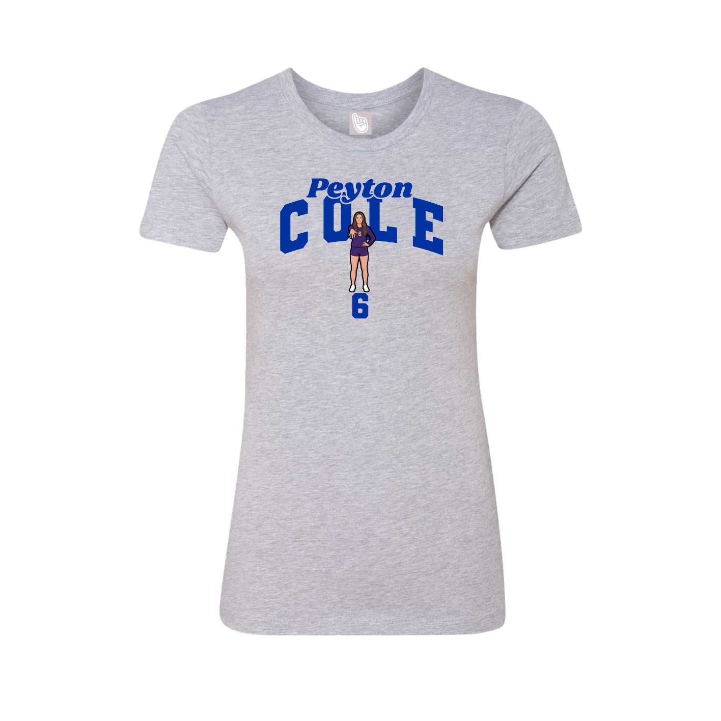 Fitted Women's Tee — Signature Arch in Grey