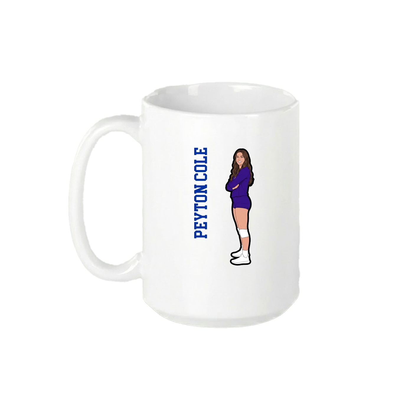 15oz Coffee Mug — Name Vertical in White