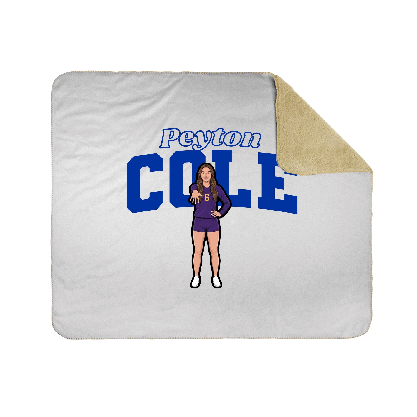 Throw Blanket — Name Arch in White