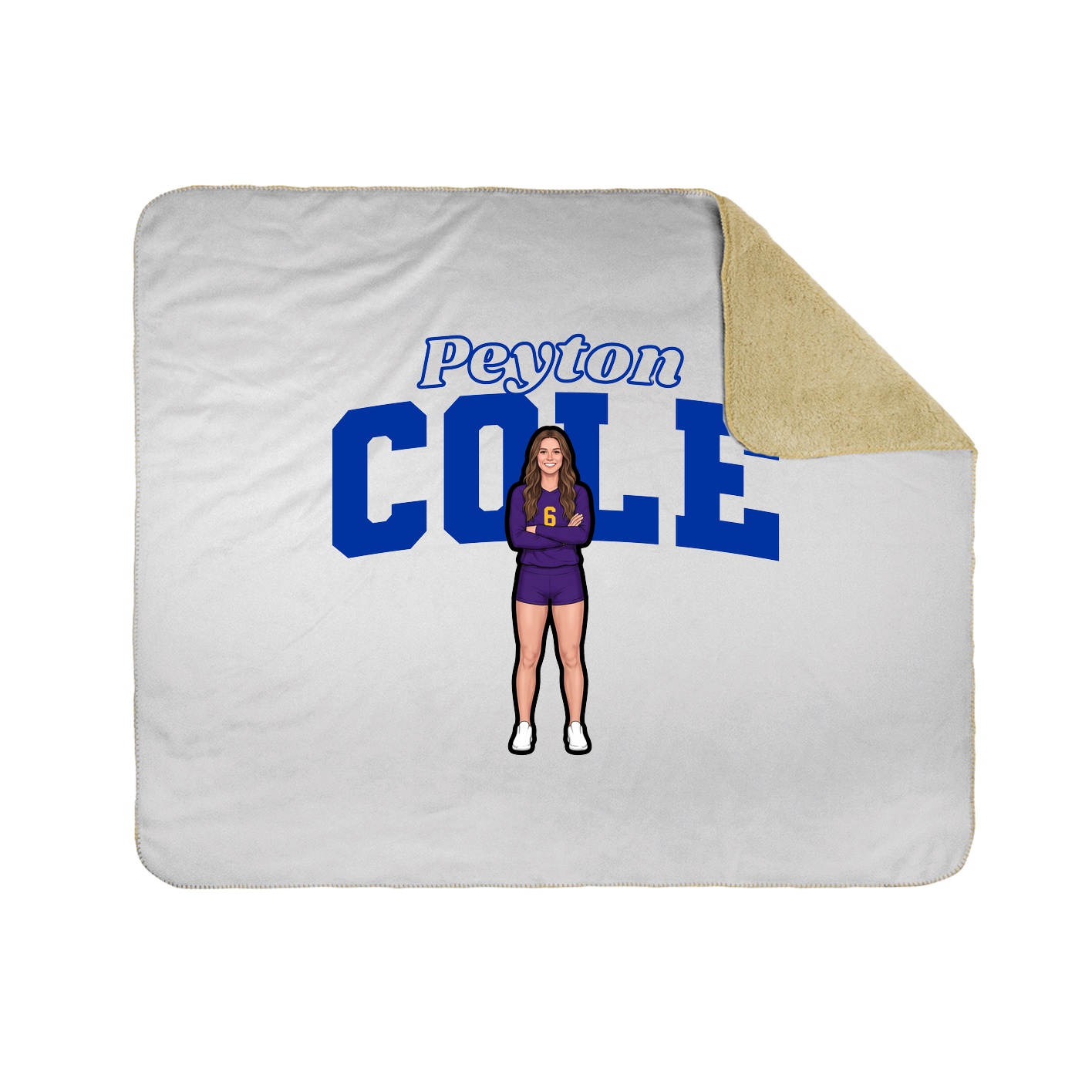Throw Blanket — Name Arch in White