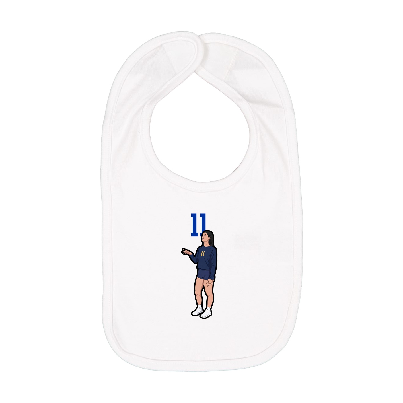 Infant Bib — Number Top in White