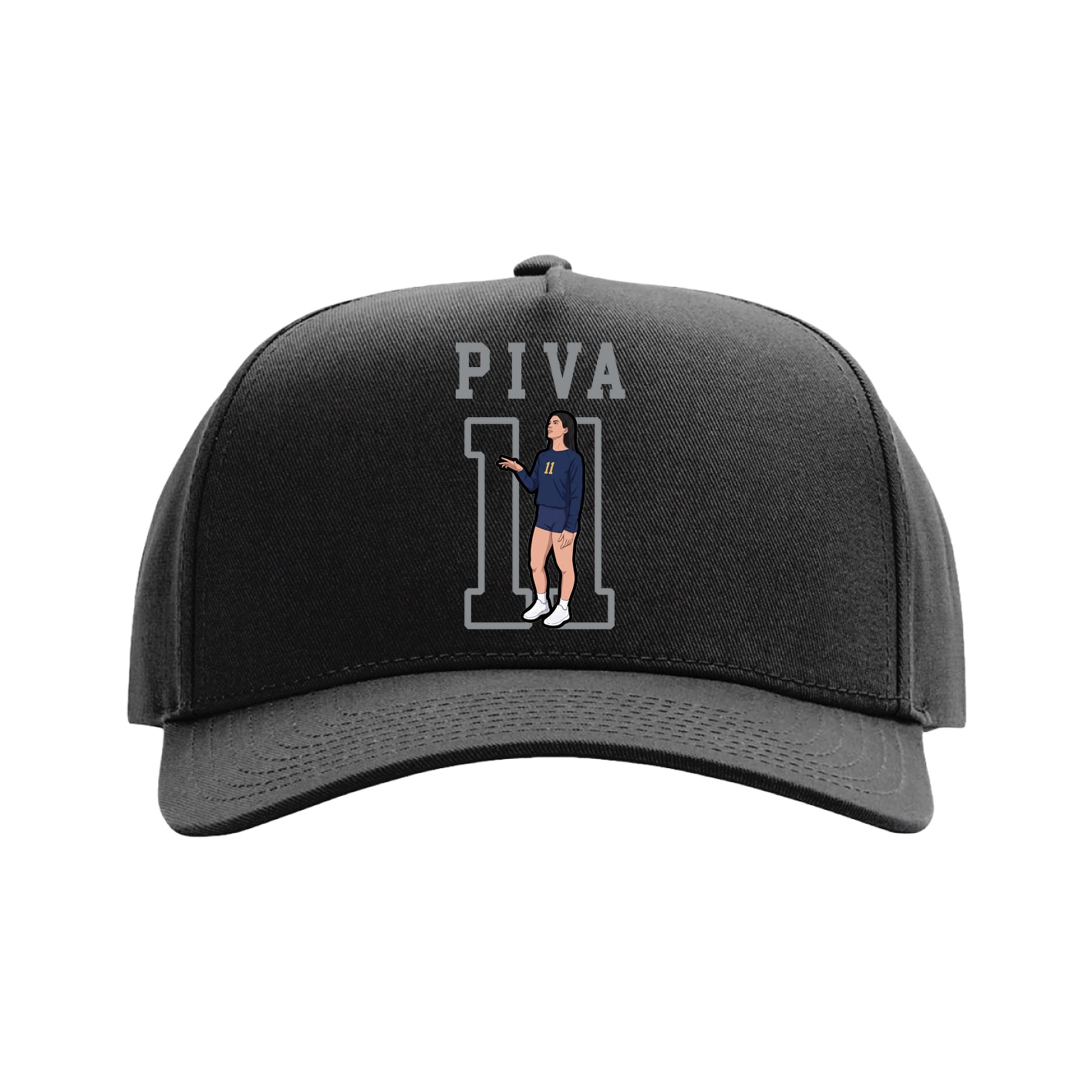 Full Fabric Five-Panel Champ Cap — Shirsey in Black