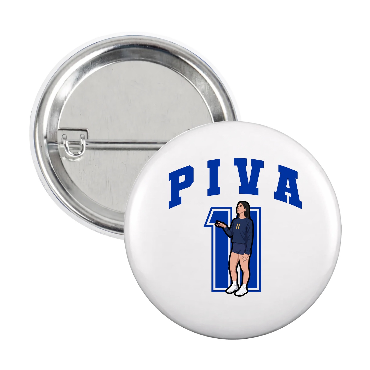 Game Day Button — Number in White