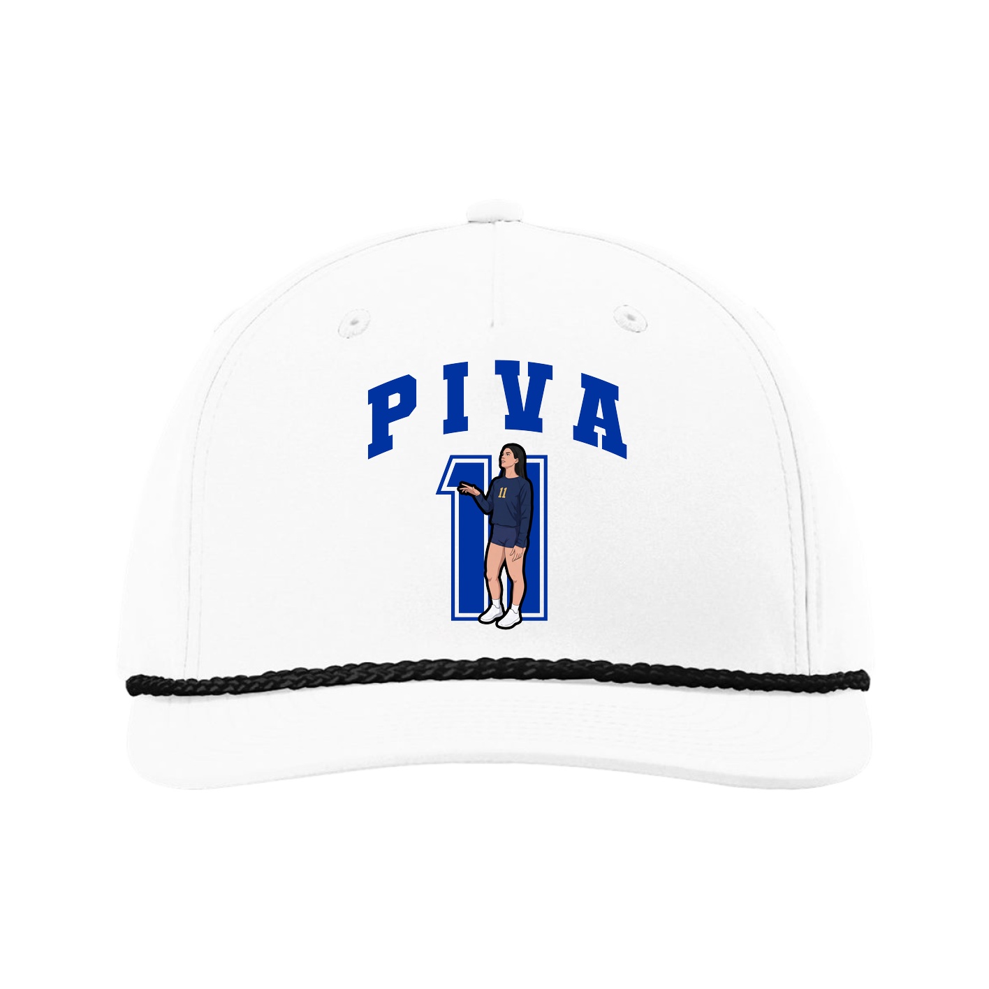 Five-Panel Classic Rope Cap — Number in White