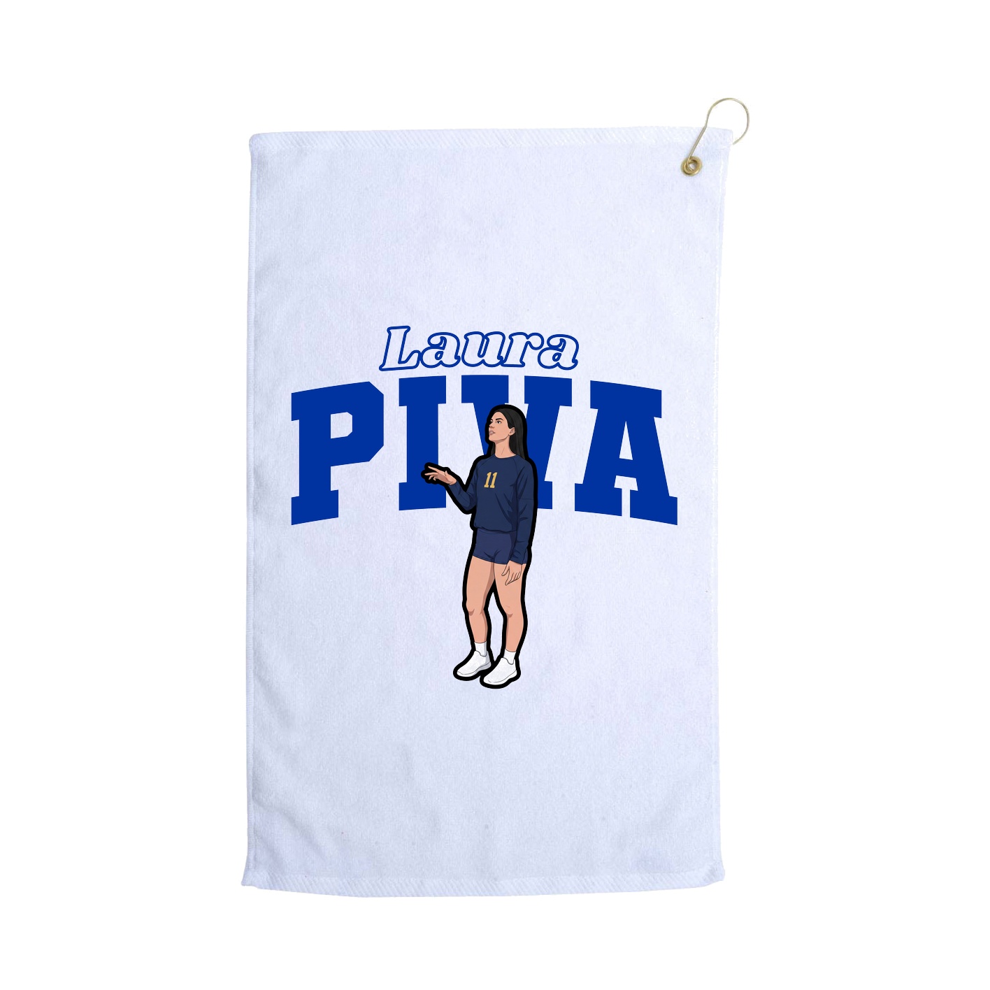 Golf Towel — Name Arch in White