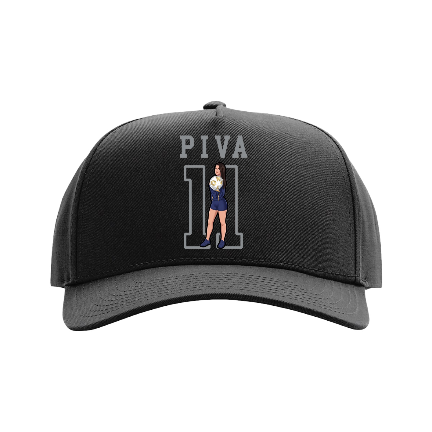Full Fabric Five-Panel Champ Cap — Shirsey in Black